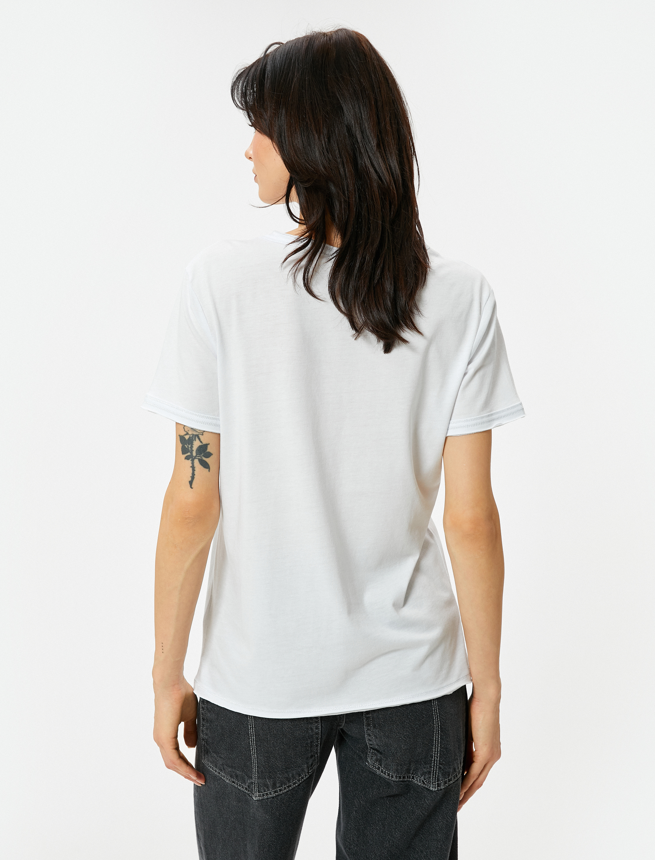   Basic Tişört Bisiklet Yaka Kısa Kollu Standart Kesim