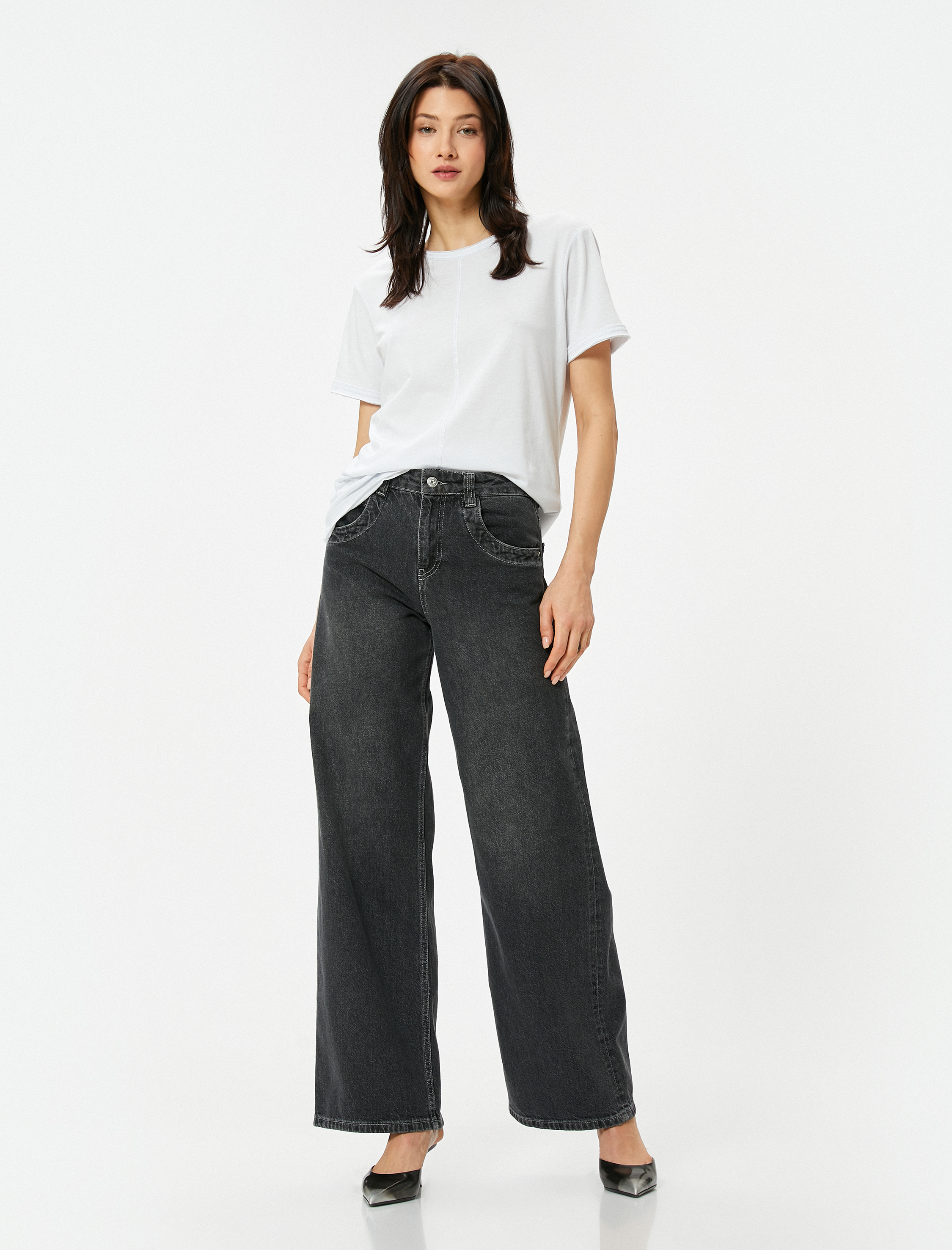   Basic Tişört Bisiklet Yaka Kısa Kollu Standart Kesim