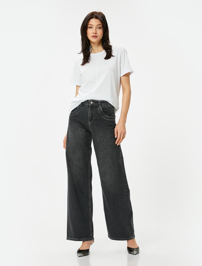  Basic Tişört Bisiklet Yaka Kısa Kollu Standart Kesim