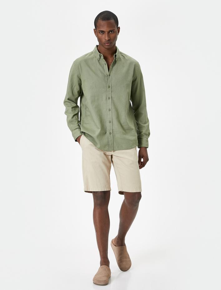  Uzun Kollu Gömlek Klasik Manşet Yaka Düğmeli Regular Fit