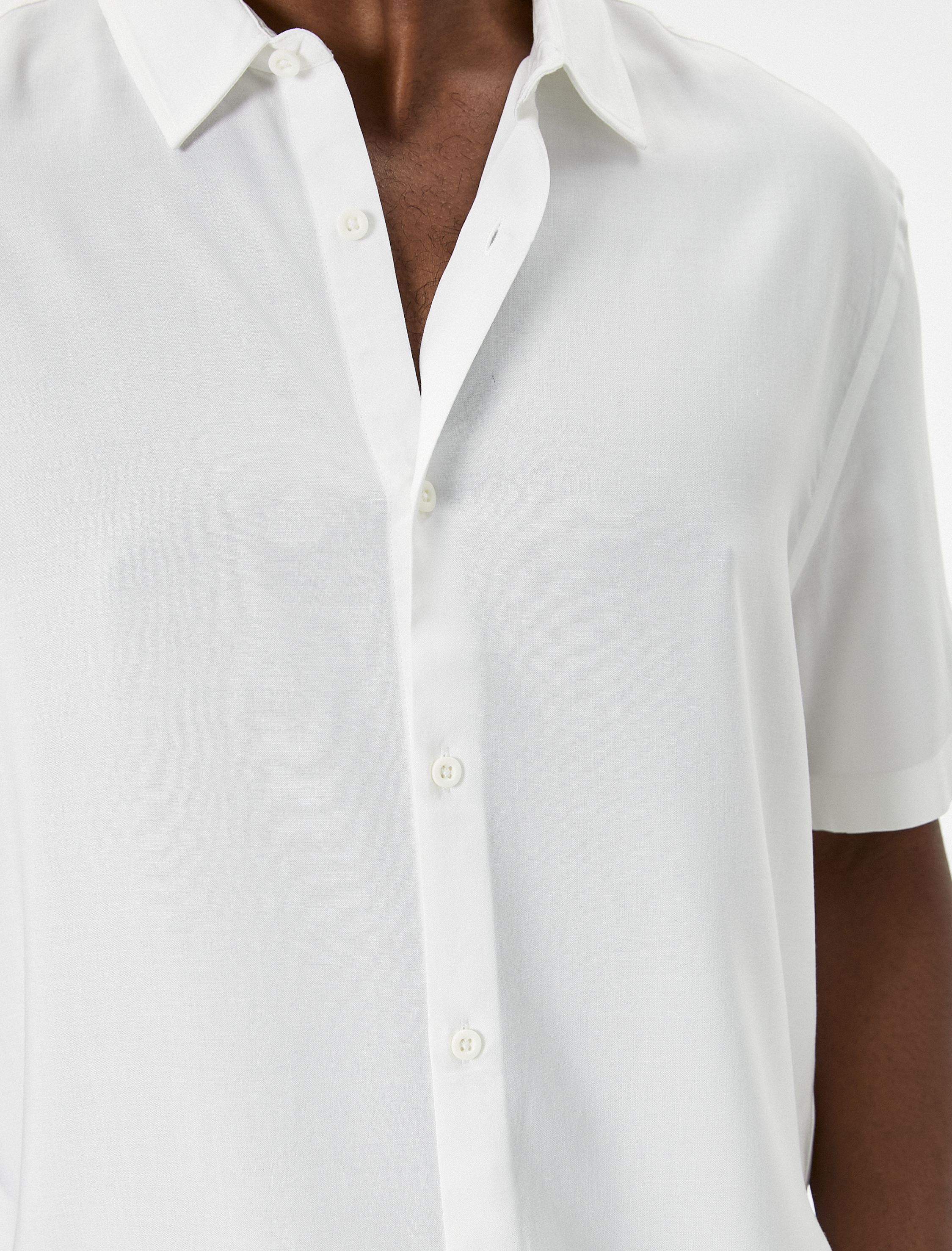   Yazlık Gömlek Kısa Kollu Klasik Yaka Düğmeli Viskon Kumaş Regular Fit