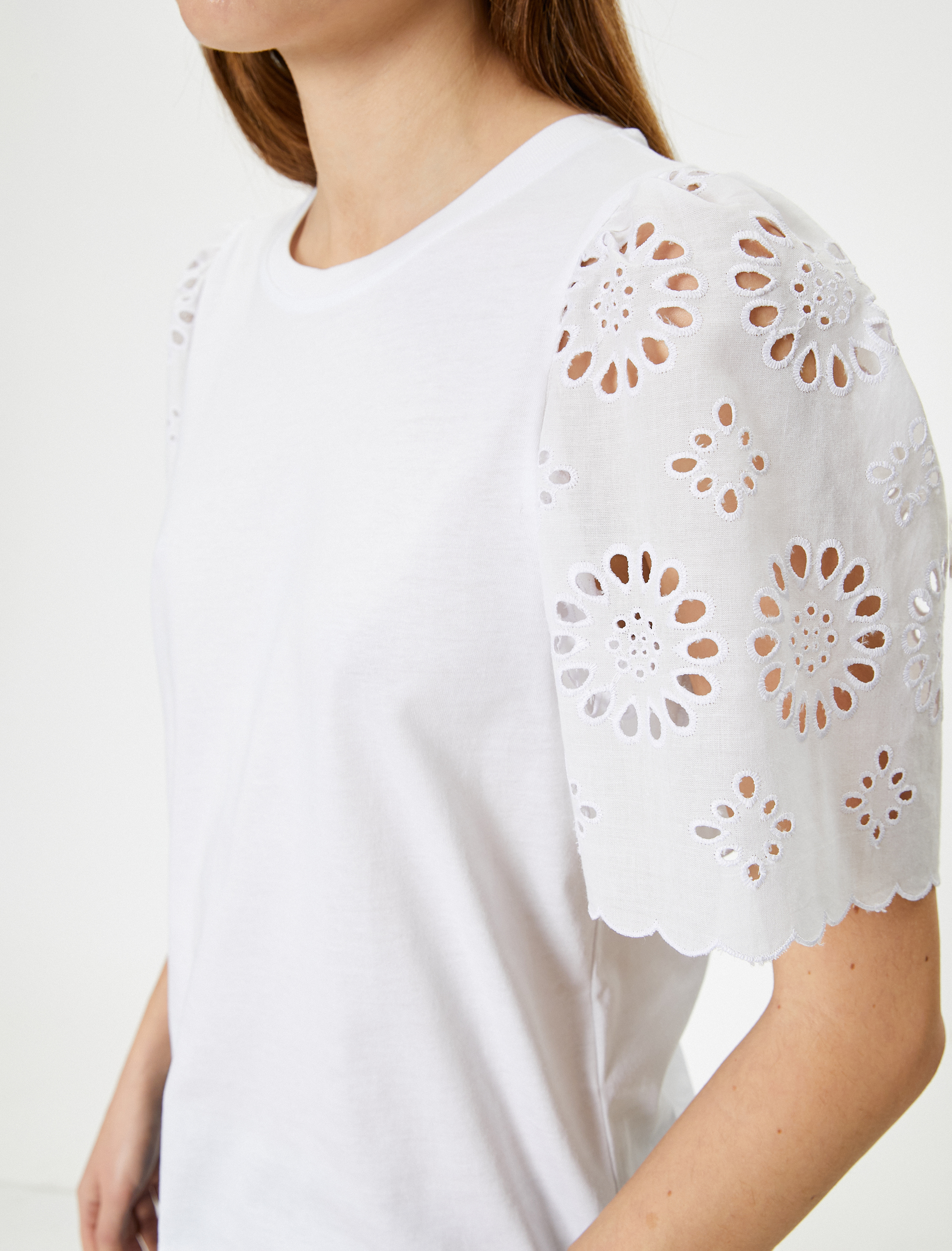 Kolları Fistolu Tişört Kısa Kollu Bisiklet Yaka