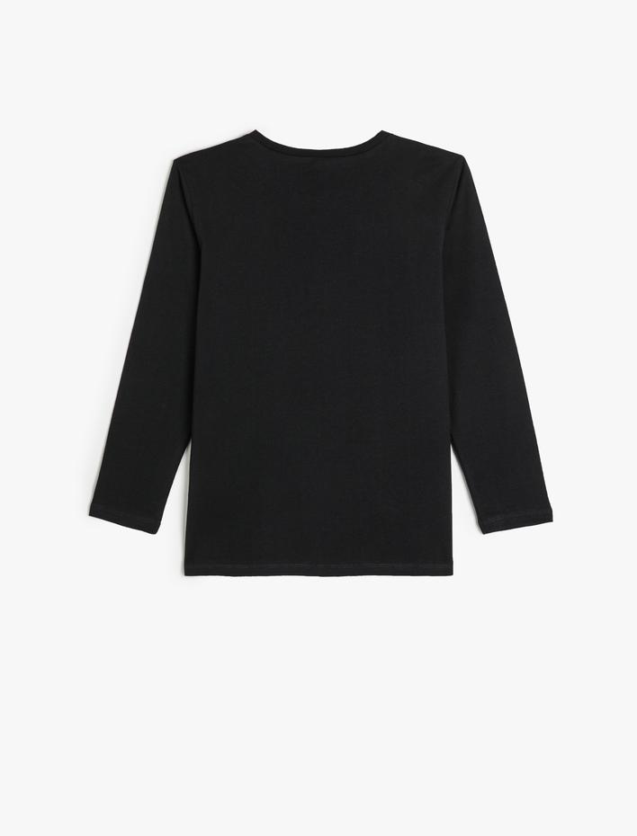 Erkek Çocuk Tişört Spor Temalı Uzun Kollu Bisiklet Yaka