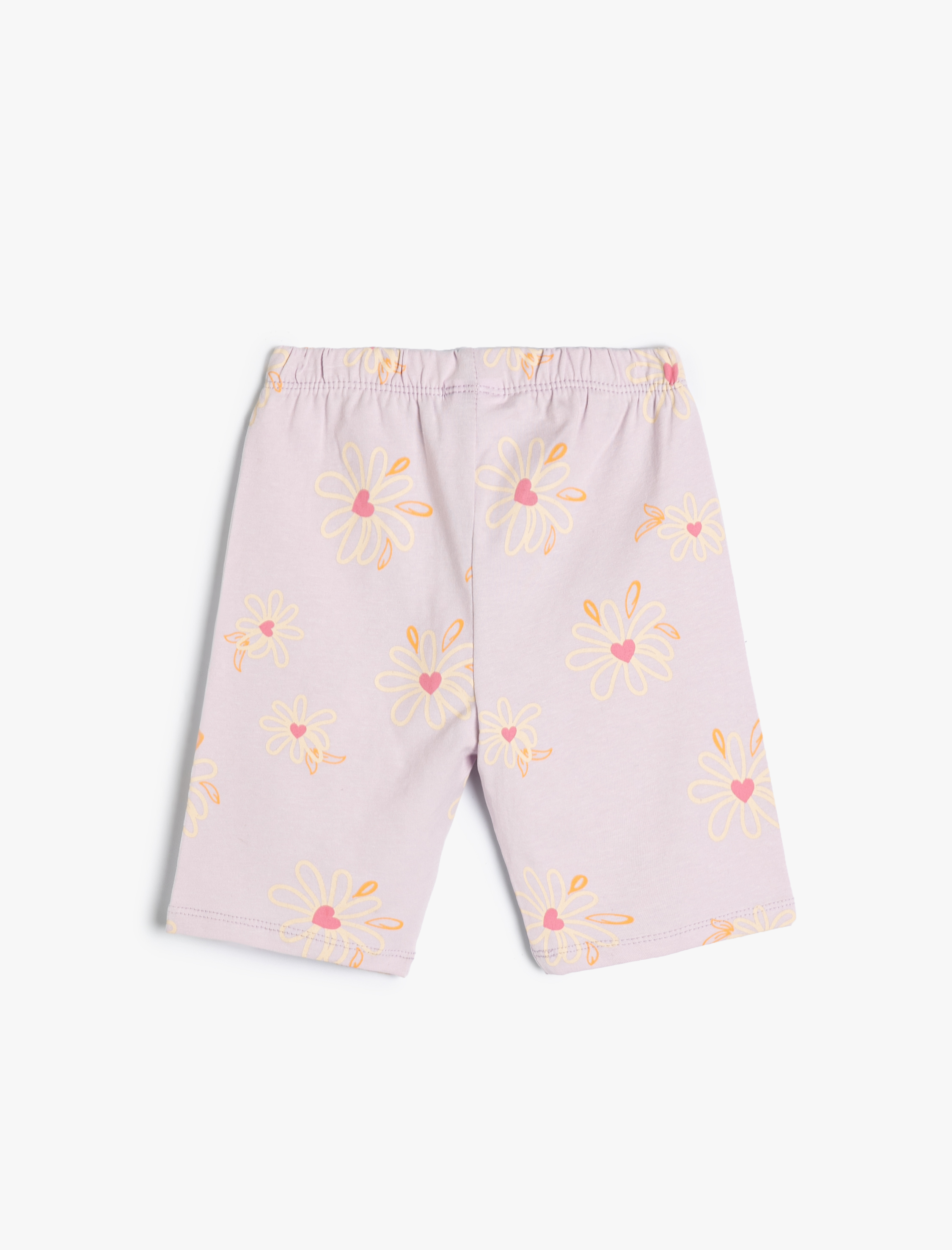  Kız Bebek Kısa Tayt Çiçek Desenli Beli Lastikli