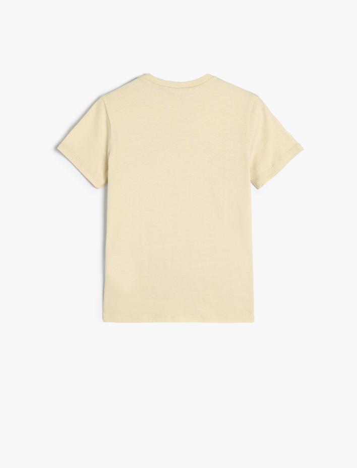 Erkek Çocuk Tişört Sörf Baskılı Kısa Kollu Bisiklet Yaka Pamuklu