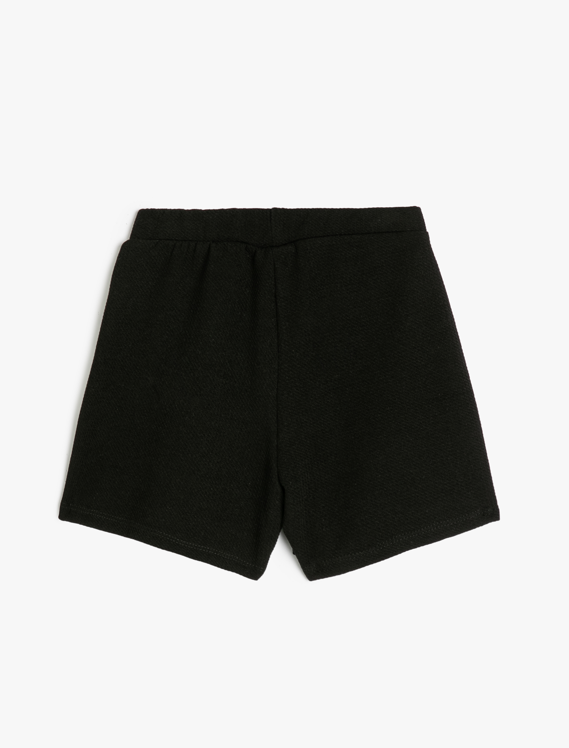  Kız Çocuk Basic Şort Etek Kruvaze Beli Lastikli Dokulu