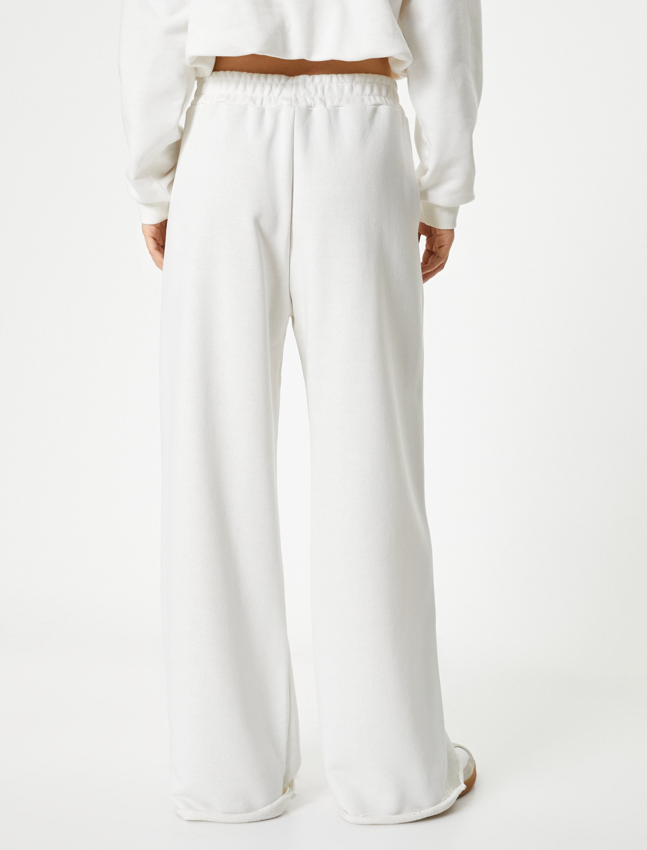   Geniş Paça Eşofman Altı Cepli Beli Lastikli