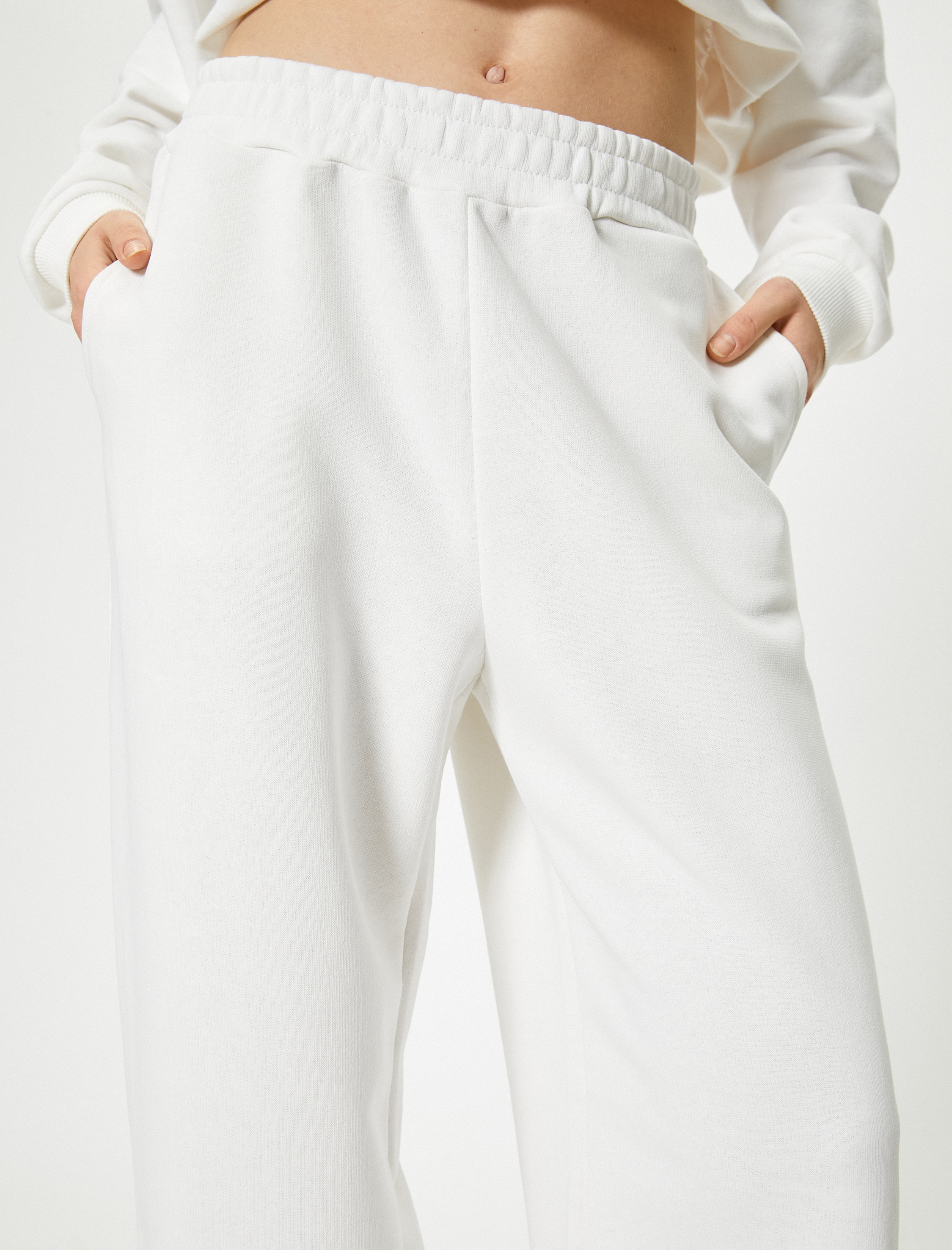   Geniş Paça Eşofman Altı Cepli Beli Lastikli