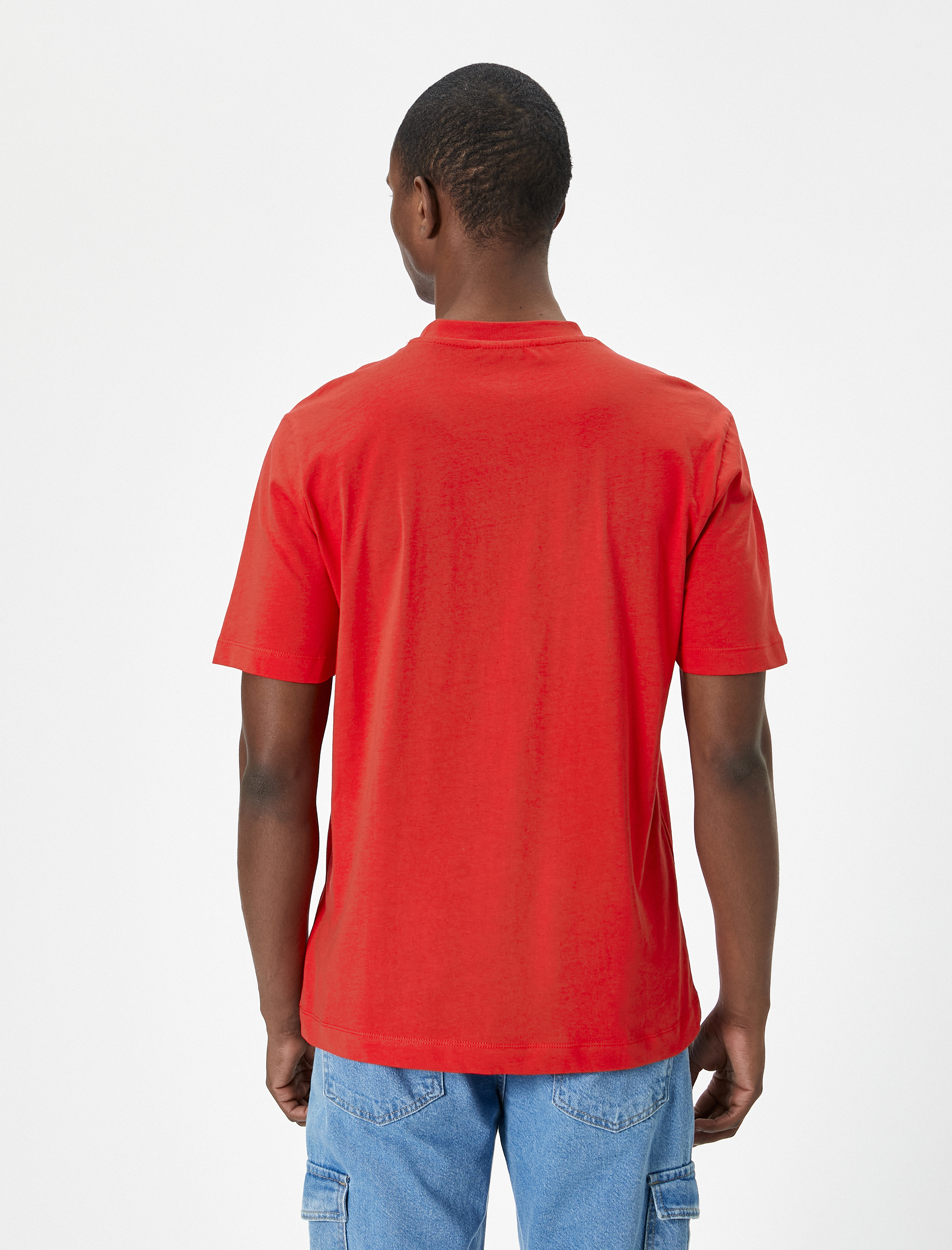   Basic Tişört Bisiklet Yaka Kısa Kollu Pamuklu