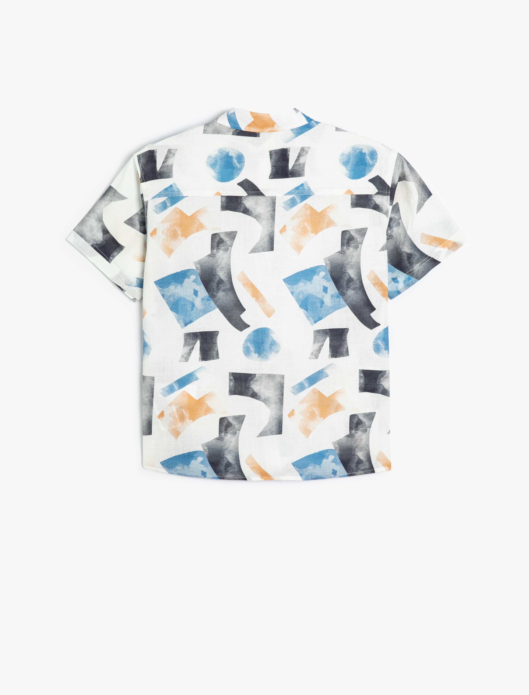  Erkek Çocuk Gömlek Kısa Kollu Baskılı Cep Detaylı