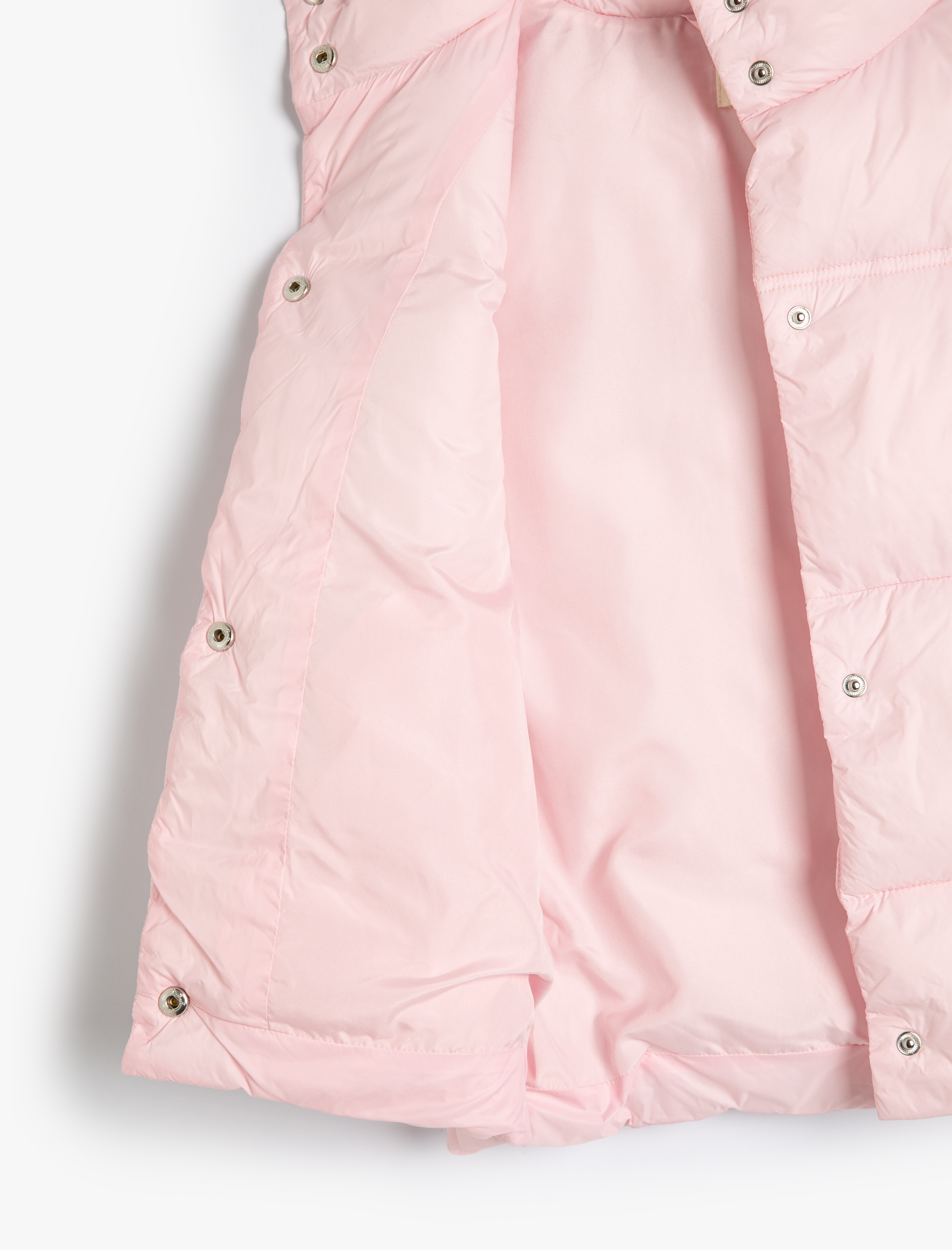  Kız Çocuk Şişme Yelek Dik Yaka Cep Detaylı Çıtçıt Kapamalı