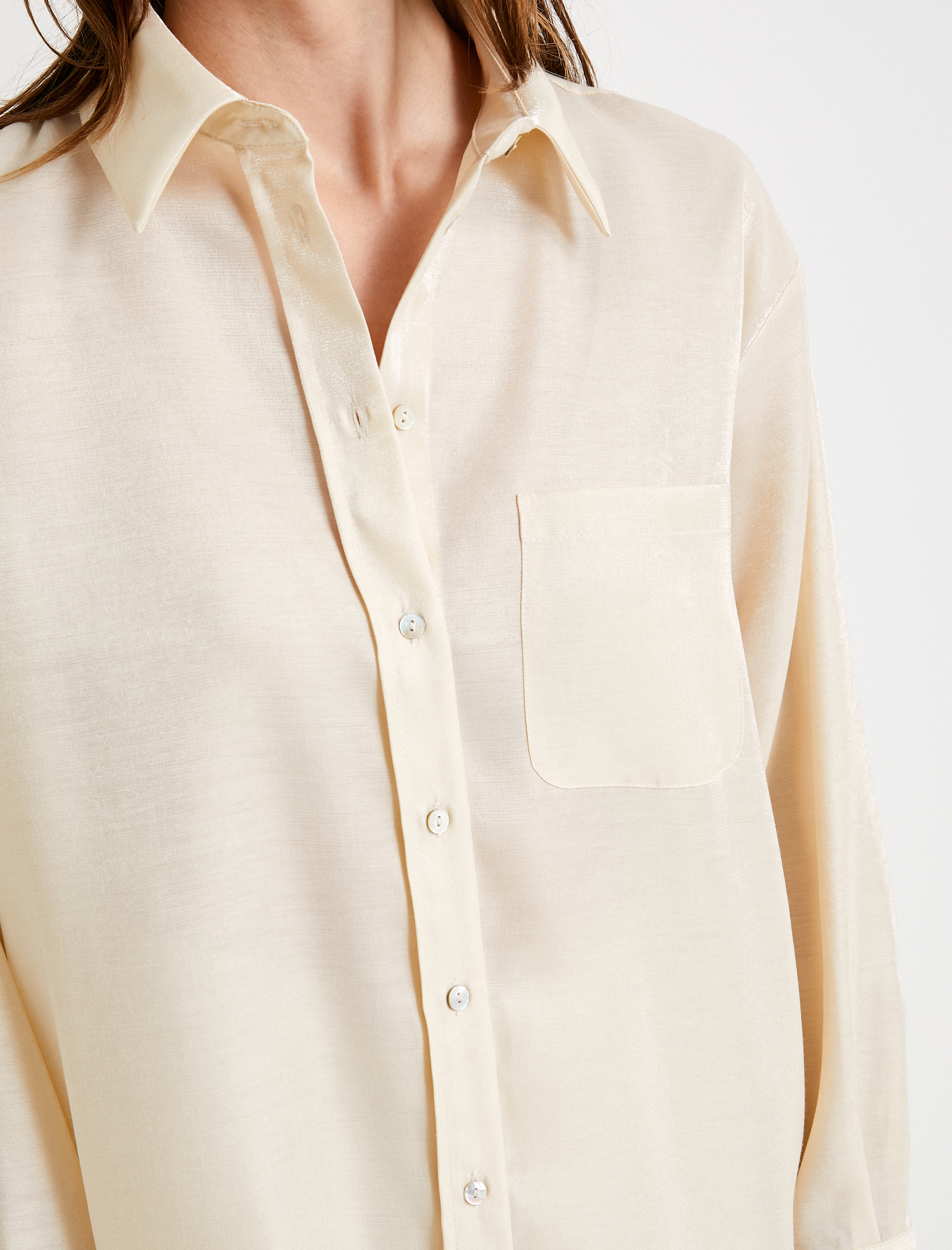   Gömlek Cep Detaylı Uzun Kollu