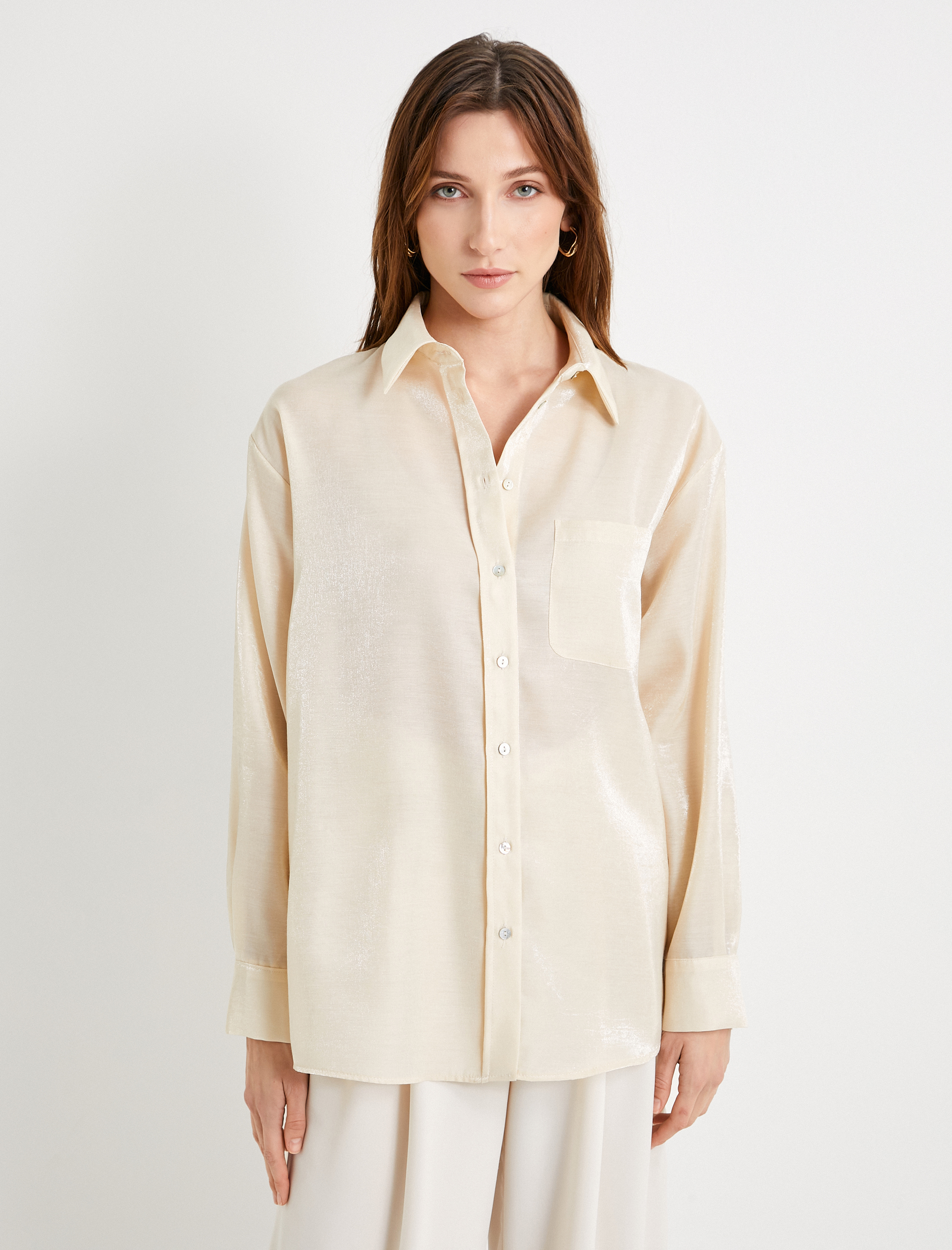   Gömlek Cep Detaylı Uzun Kollu