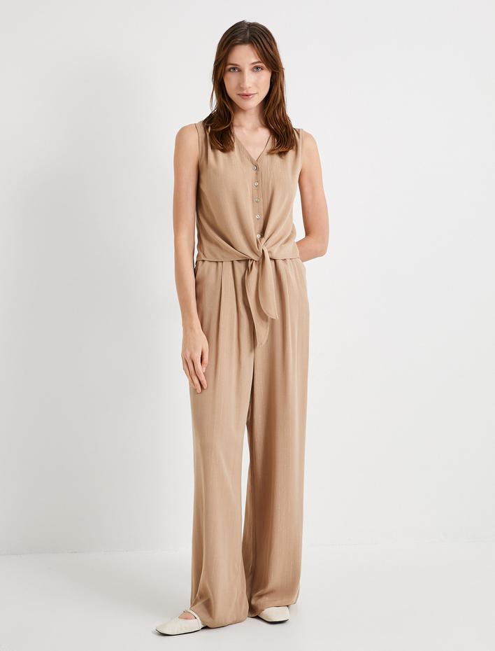  Beli Bağlamalı Gömlek Kolsuz Viskon Kumaş