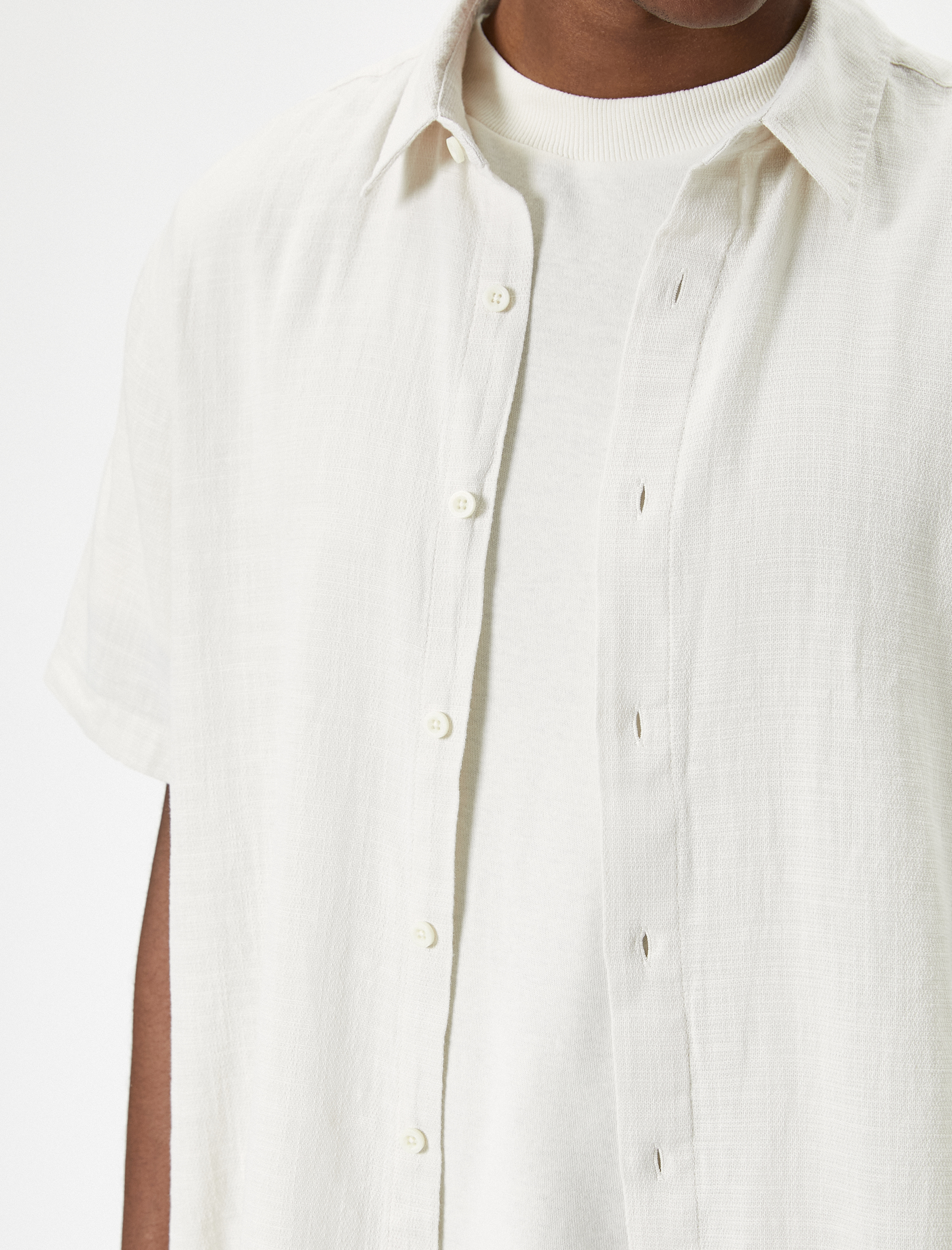   Yazlık Gömlek Kısa Kollu Klasik Yaka Düğmeli Pamuklu Regular Fit