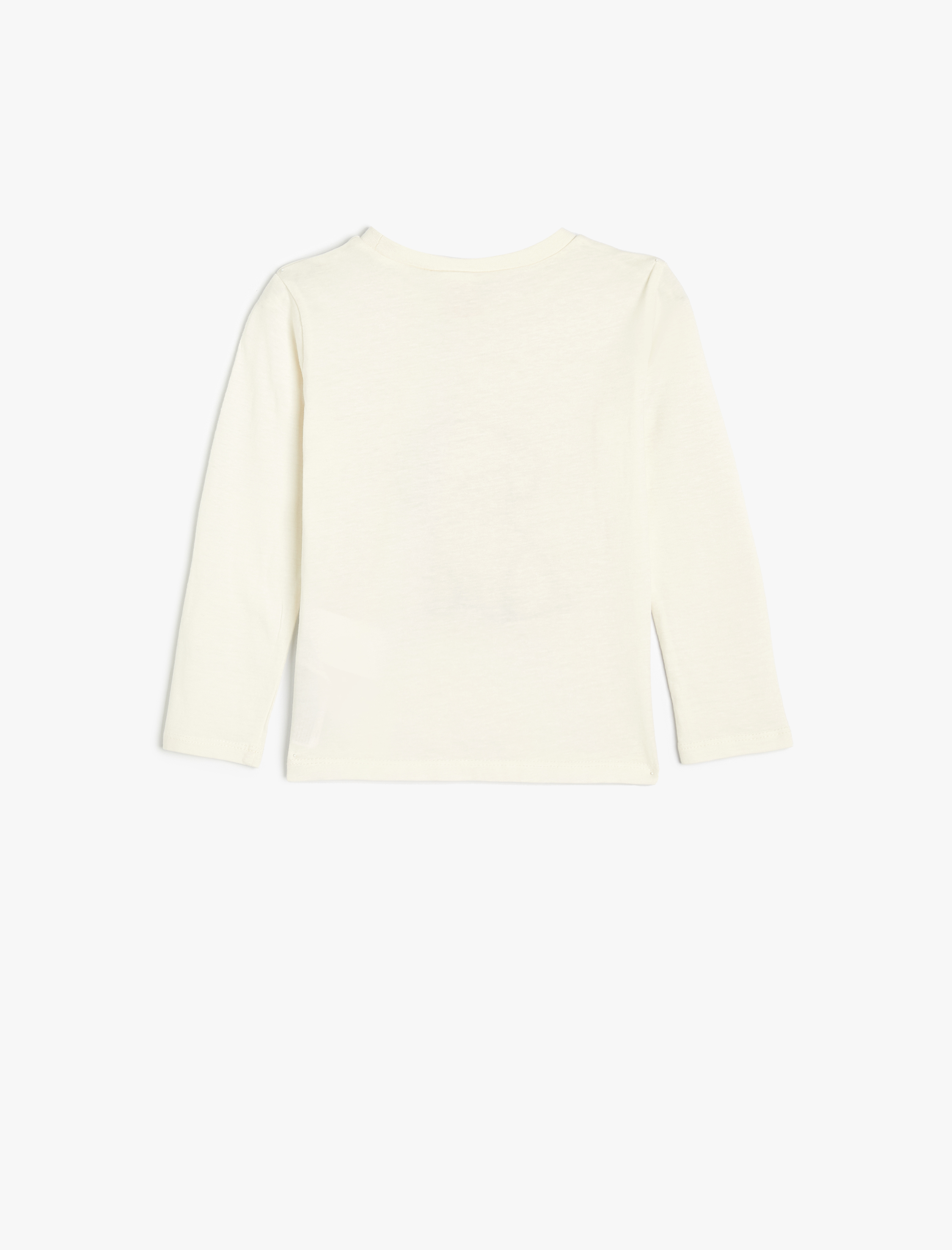  Kız Bebek Köpek Baskılı Uzun Kollu Pamuklu Bisiklet Yaka Tişört