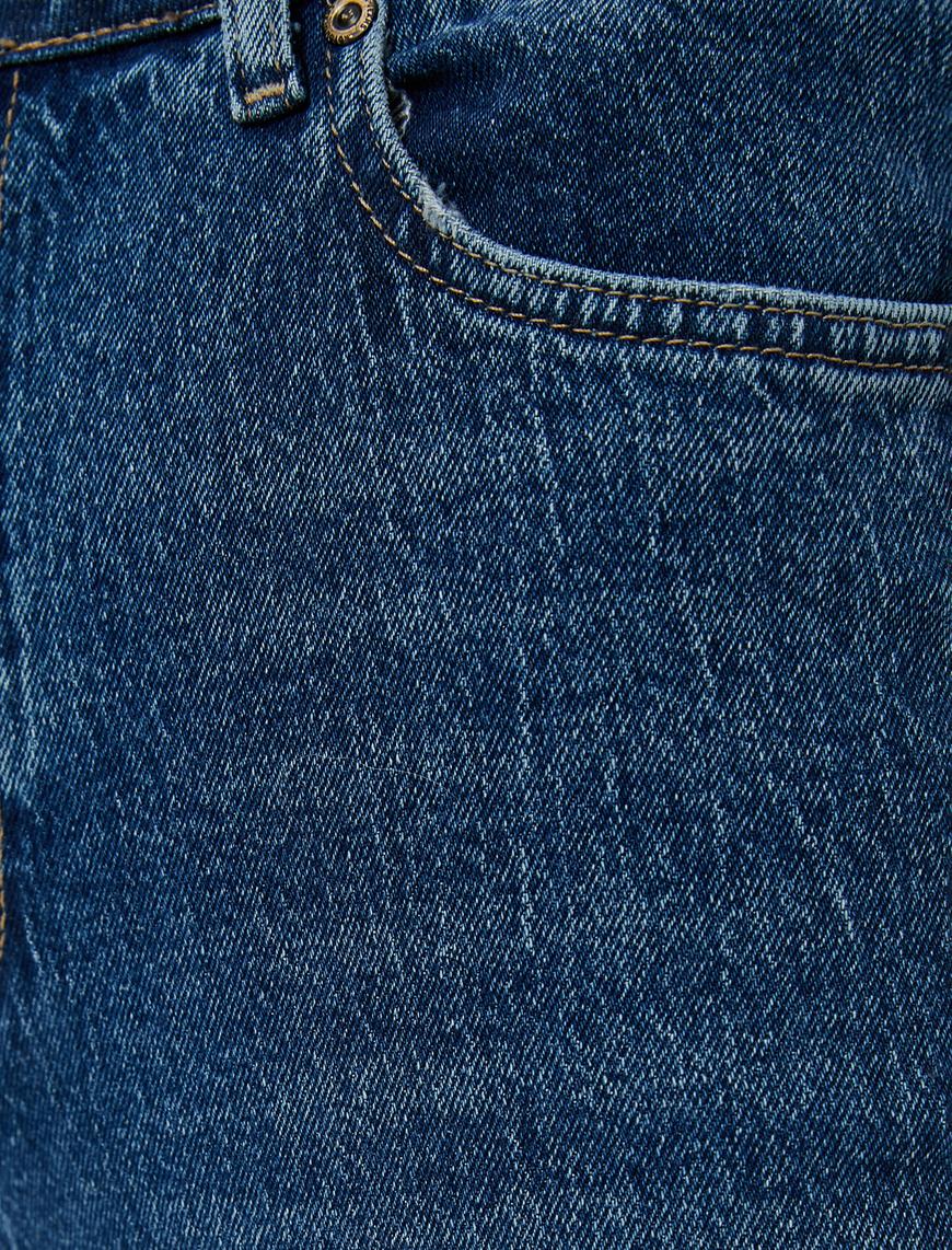  Yüksek Bel Kot Pantolon Rahat Kesim Hafif Dar Paça - Mom Slim Jeans