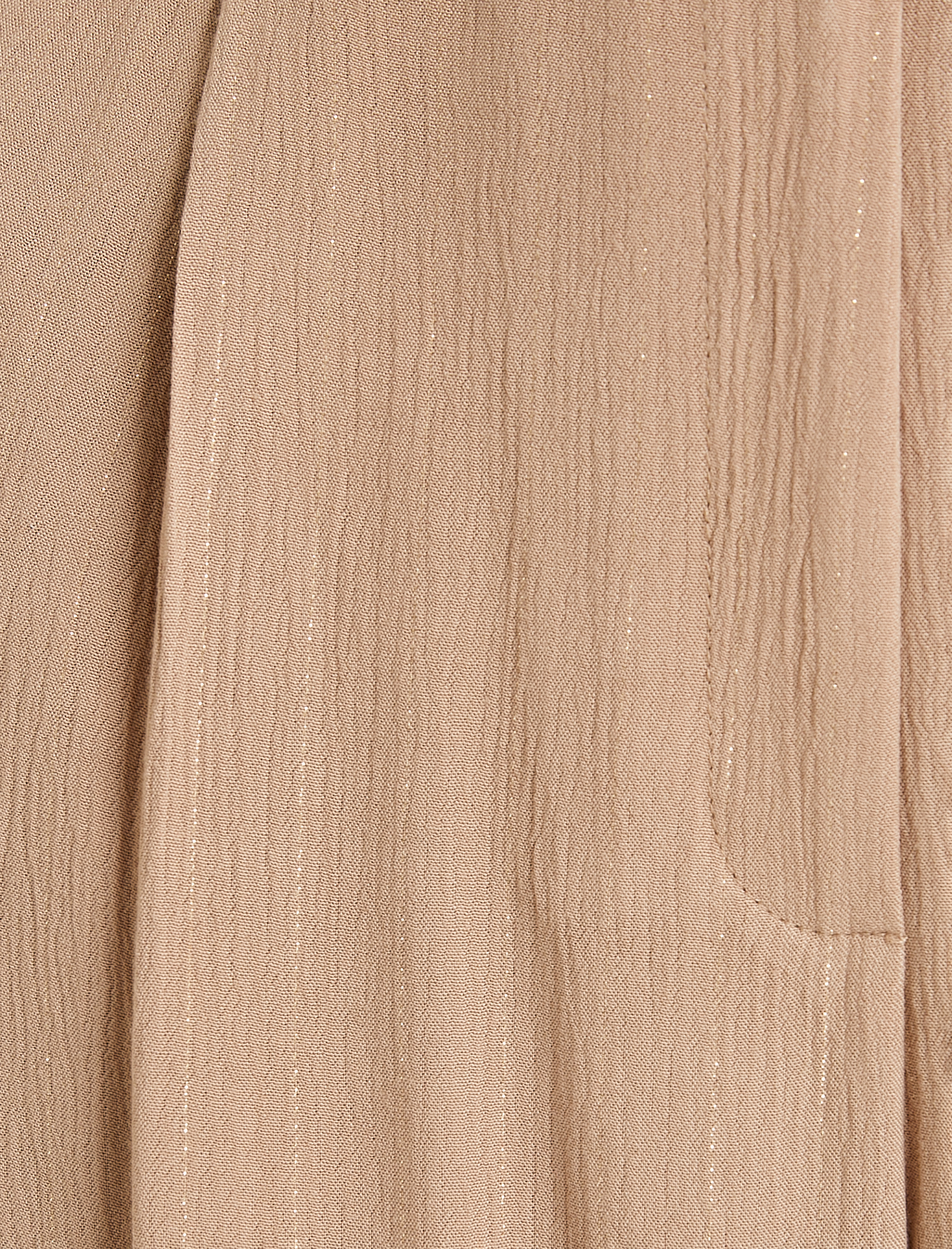   Palazzo Pantolon Simli Pileli Yüksek Bel Astarsız Yarı Transparan