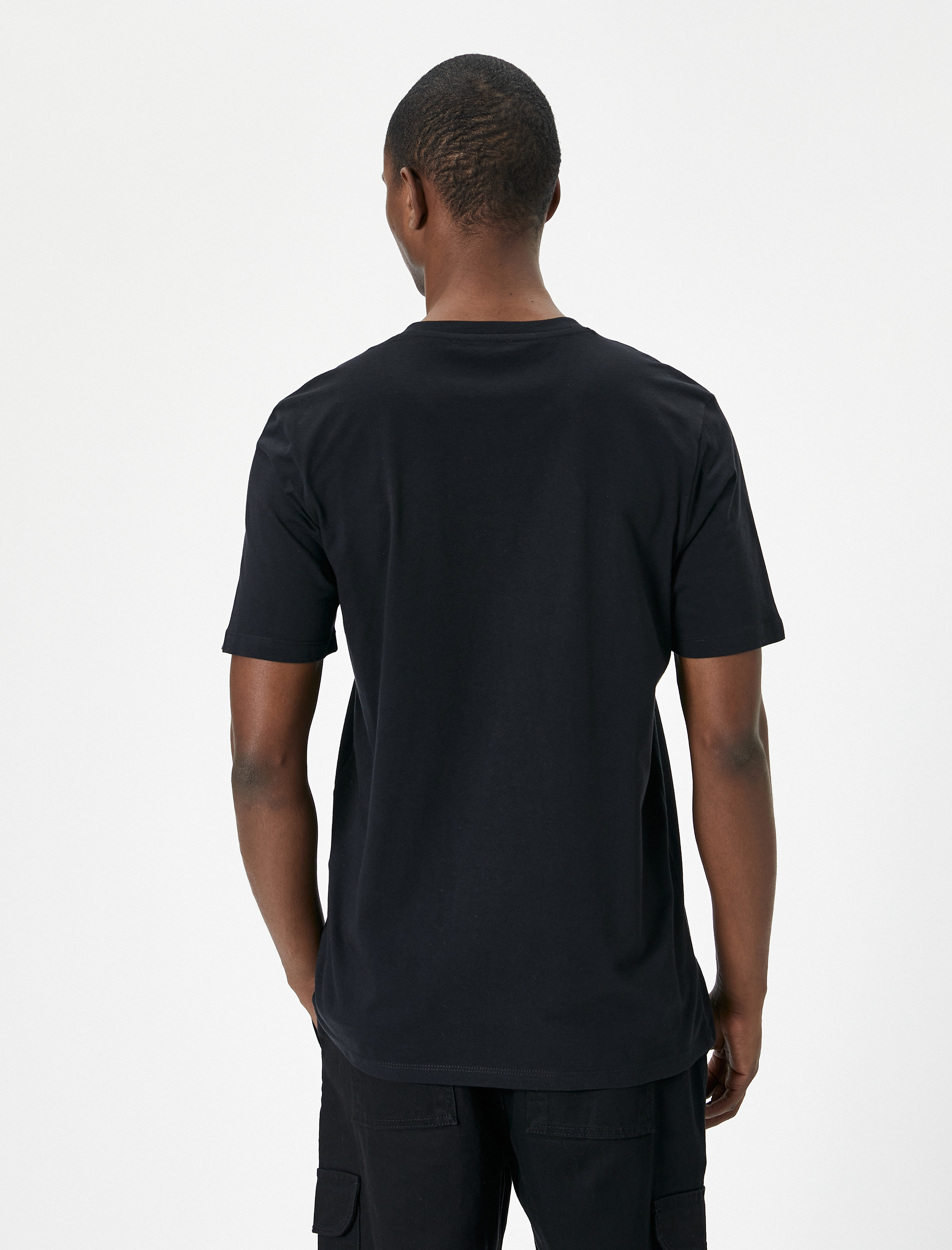   Slogan Baskılı Tişört Bisiklet Yaka Kısa Kollu Pamuklu