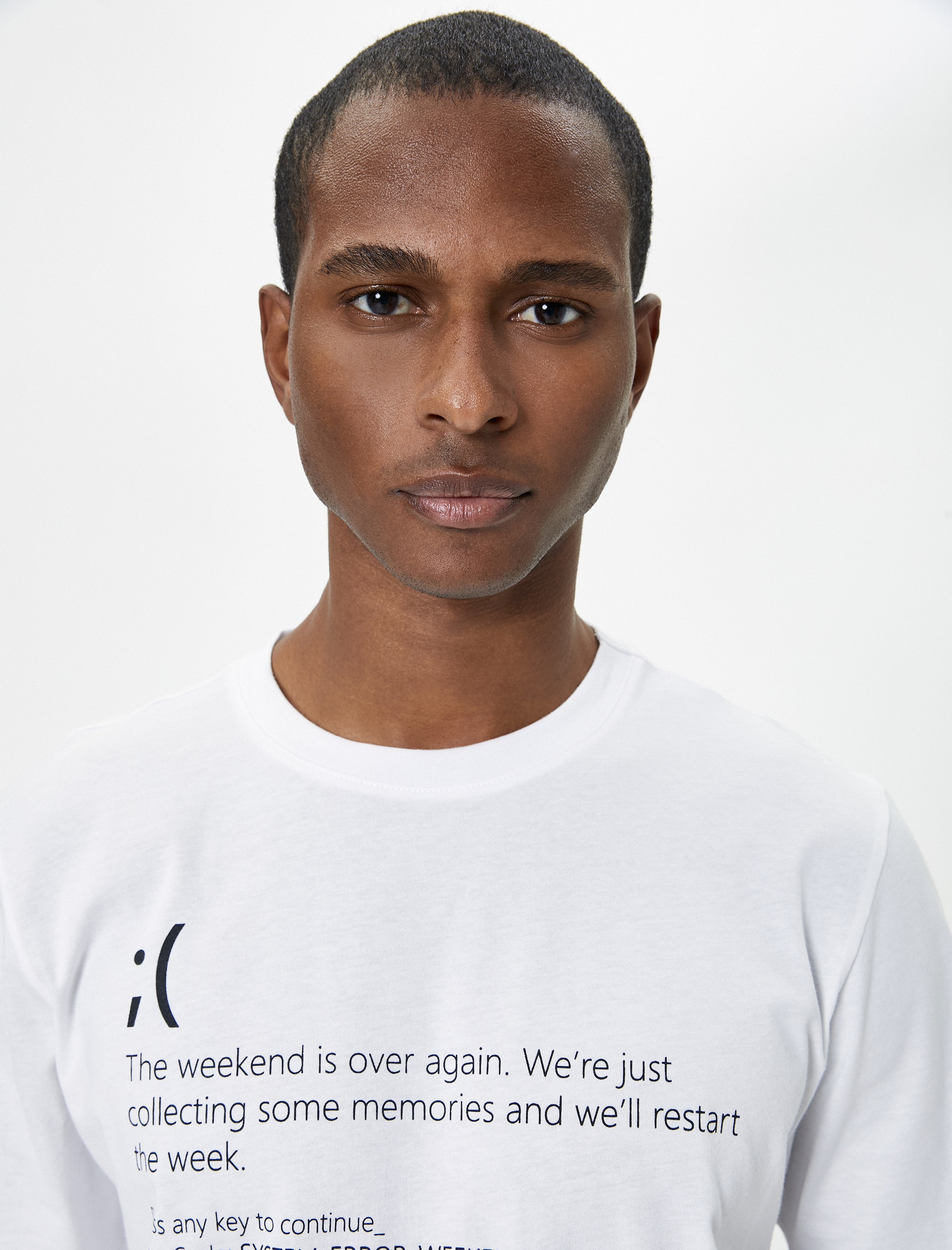   Slogan Baskılı Tişört Bisiklet Yaka Kısa Kollu Pamuklu