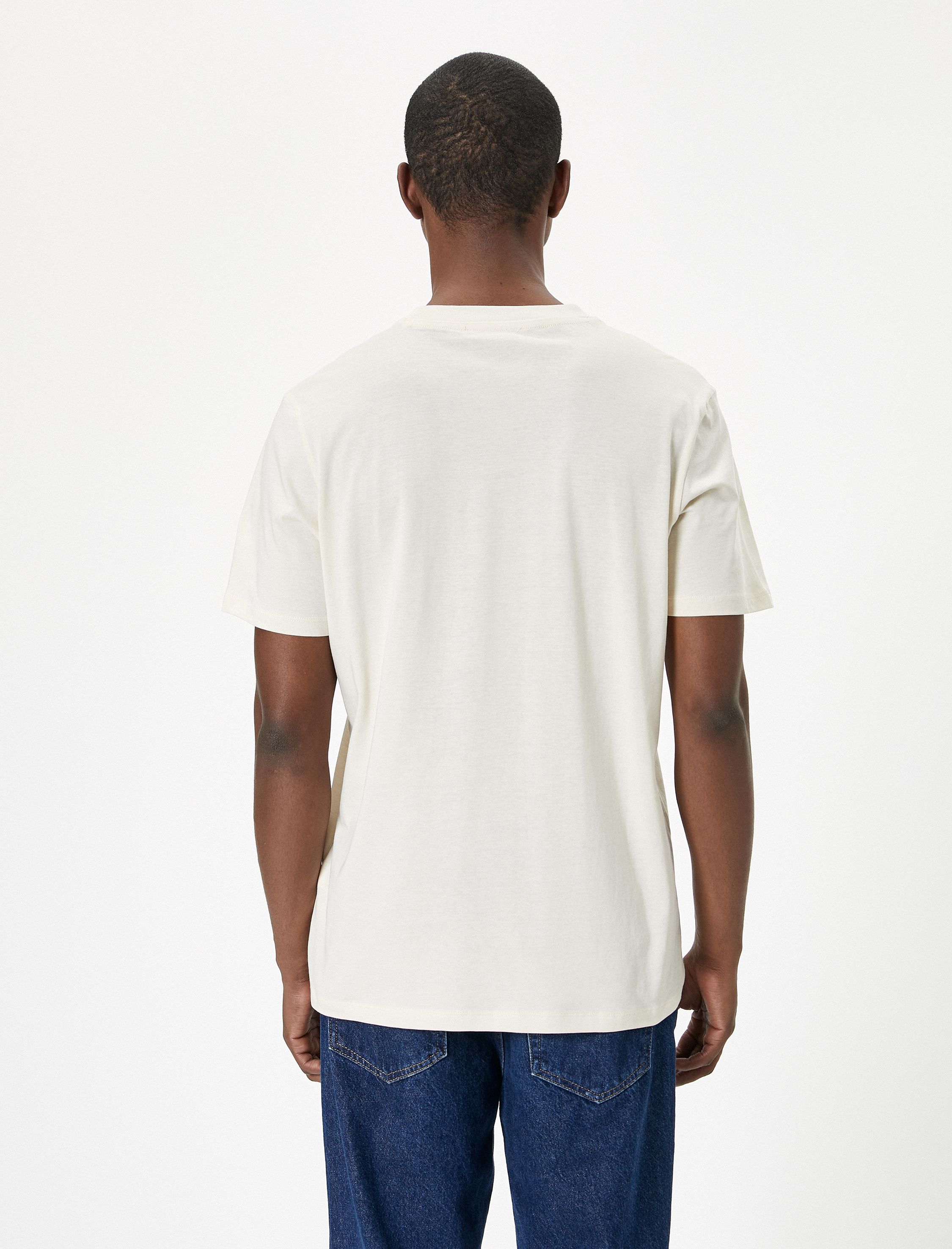   Slogan Baskılı Tişört Bisiklet Yaka Kısa Kollu