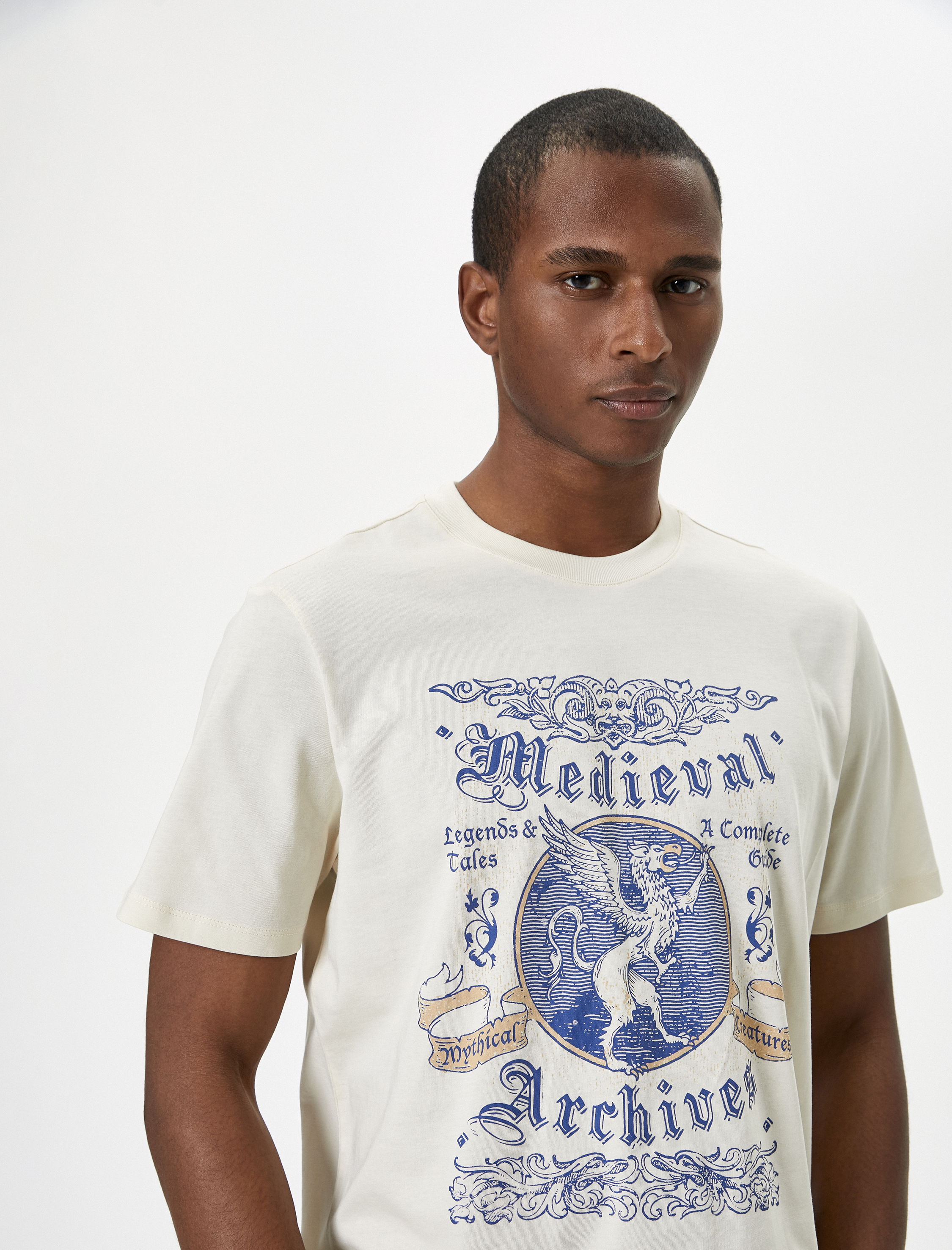   Slogan Baskılı Tişört Bisiklet Yaka Kısa Kollu