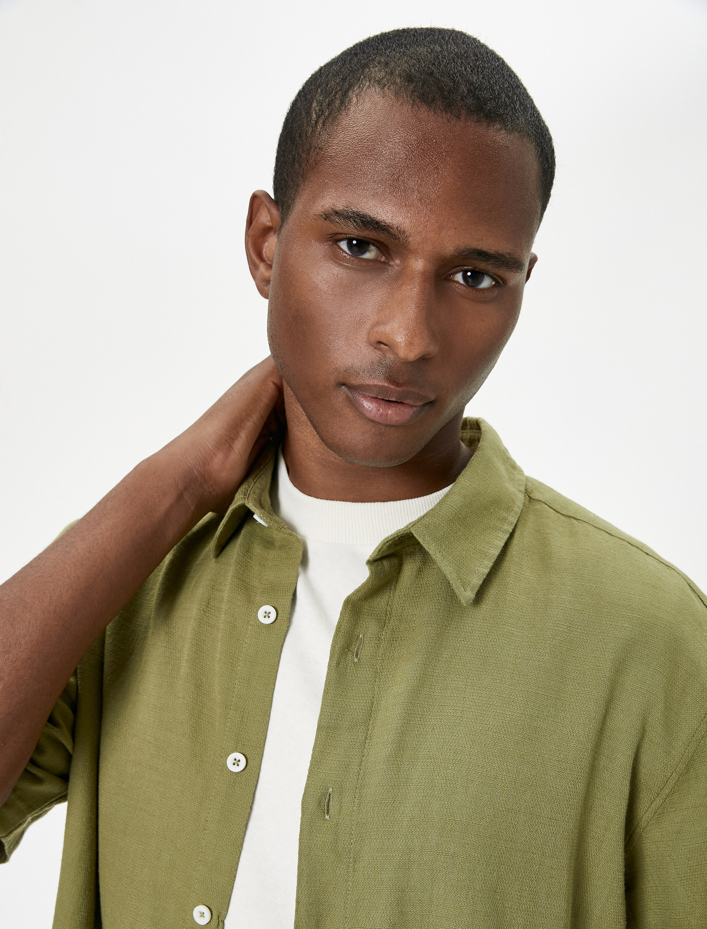   Yazlık Gömlek Kısa Kollu Klasik Yaka Düğmeli Pamuklu Regular Fit