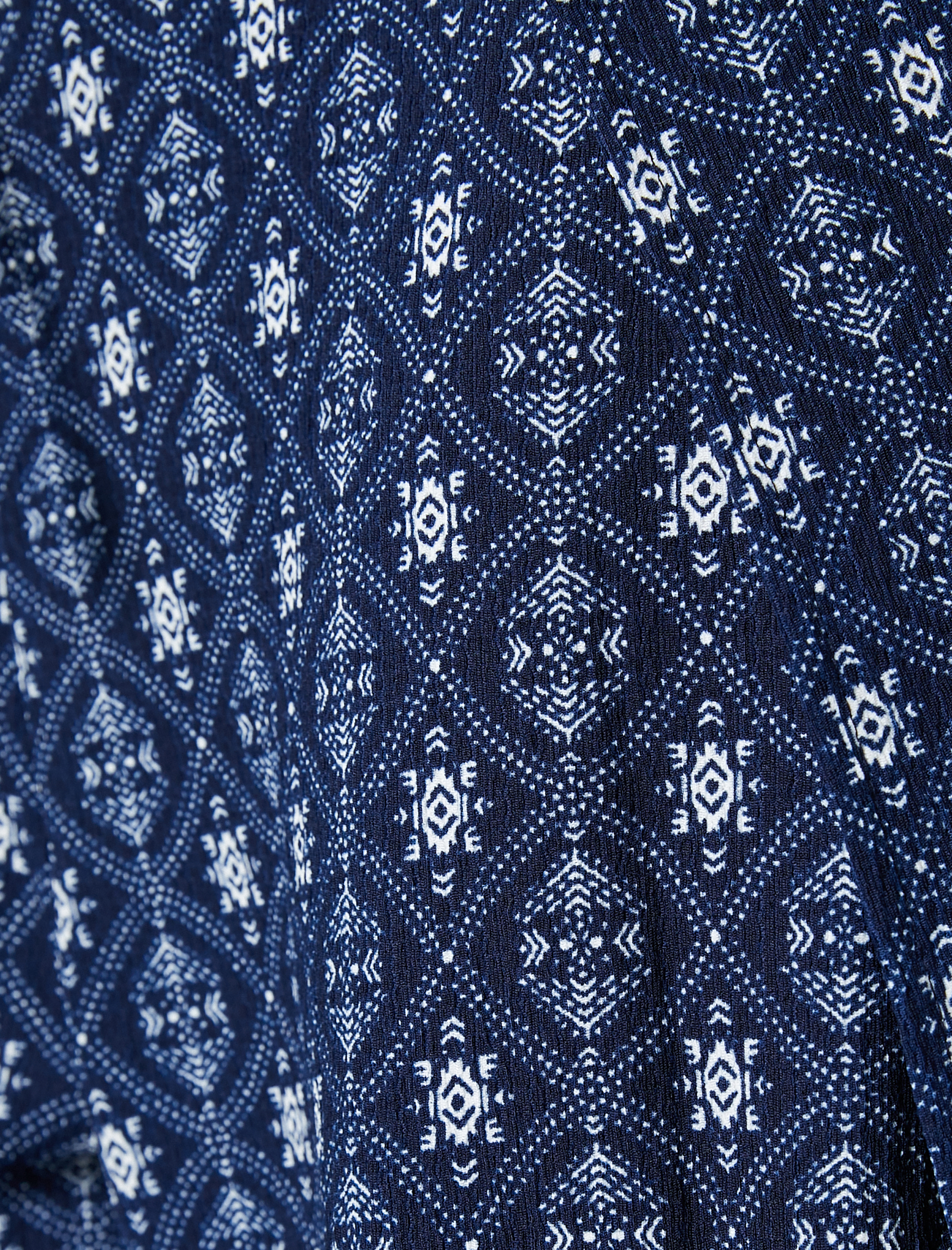   Kruvaze Pantolon Yanları Yırtmaçlı Etnik Desenli Bağlamalı Bürümcük