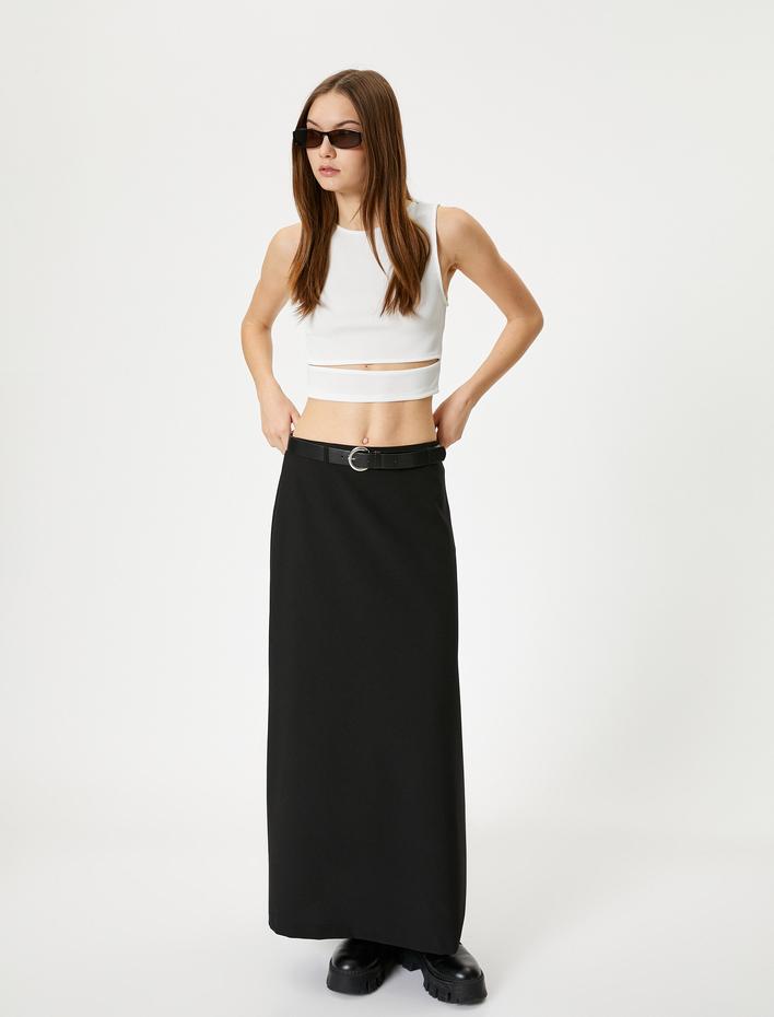  Pencere Detaylı Kısa Atlet Slim Fit Bisiklet Yaka