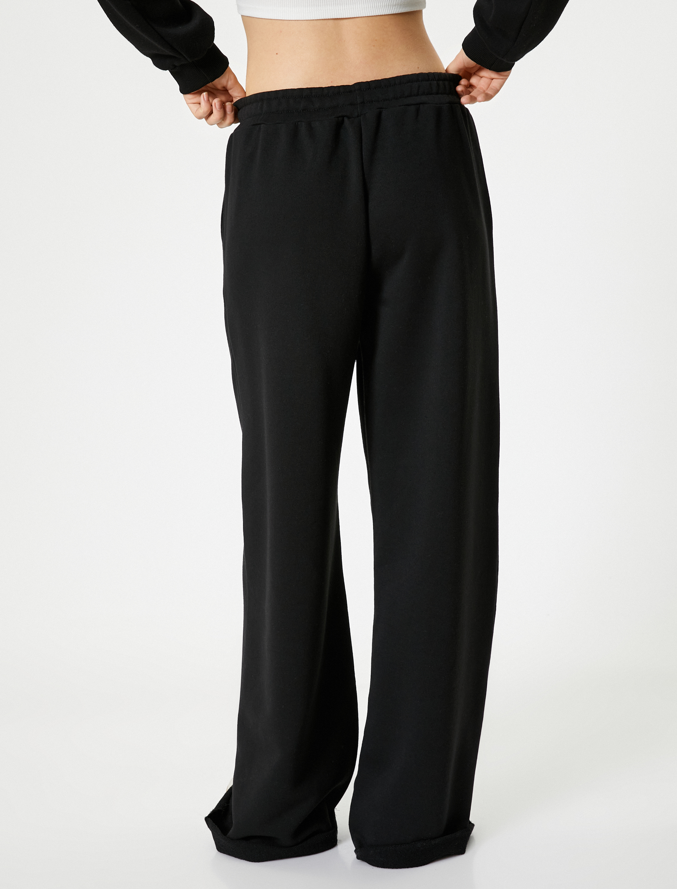   Geniş Paça Eşofman Altı Cepli Beli Lastikli