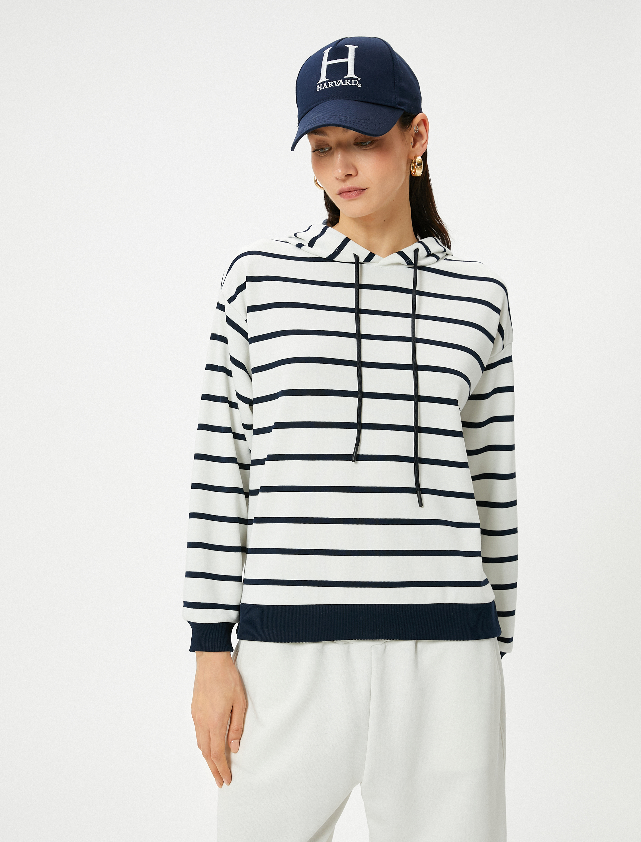   Kapüşonlu Sweathirt Standart Kesim Ribanalı