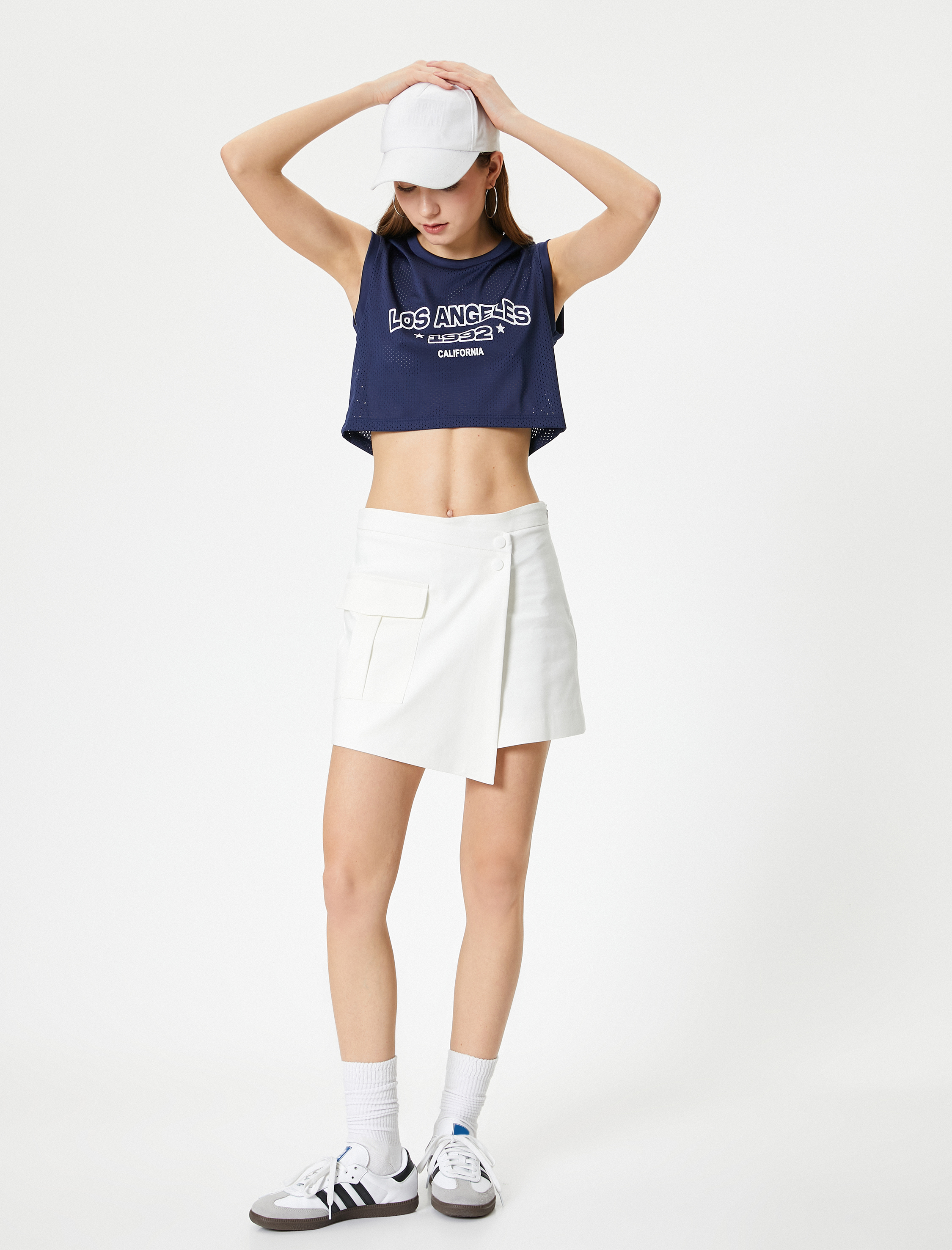   File Kısa Atlet Baskılı Bisiklet Yaka