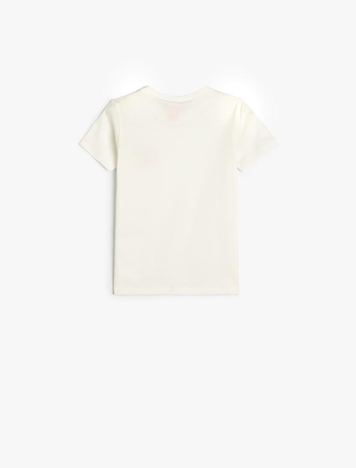 Kız Bebek Tişört Kiraz Baskılı Kısa Kollu Yuvarlak Yaka Pamuklu