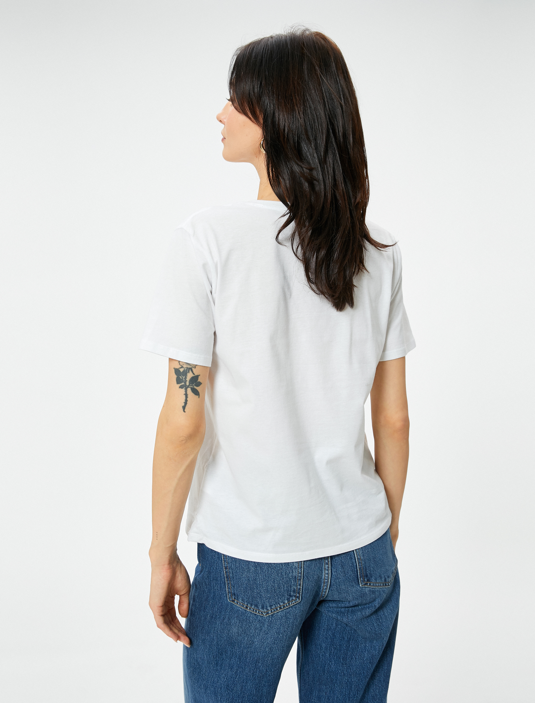   Basic Tişört Kısa Kollu Bisiklet Yaka Pamuklu