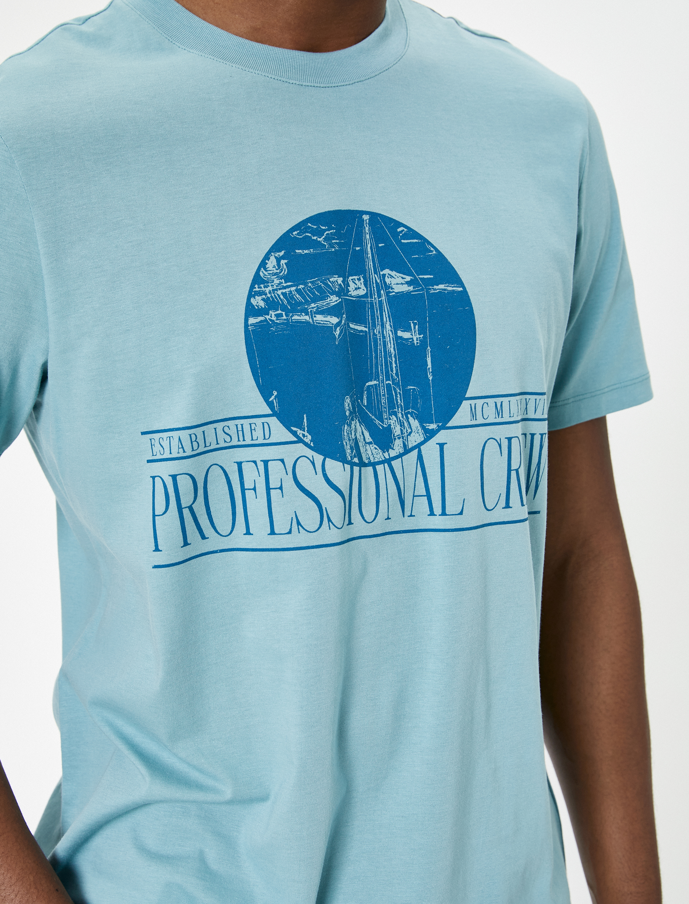   Slogan Baskılı Tişört Bisiklet Yaka Kısa Kollu