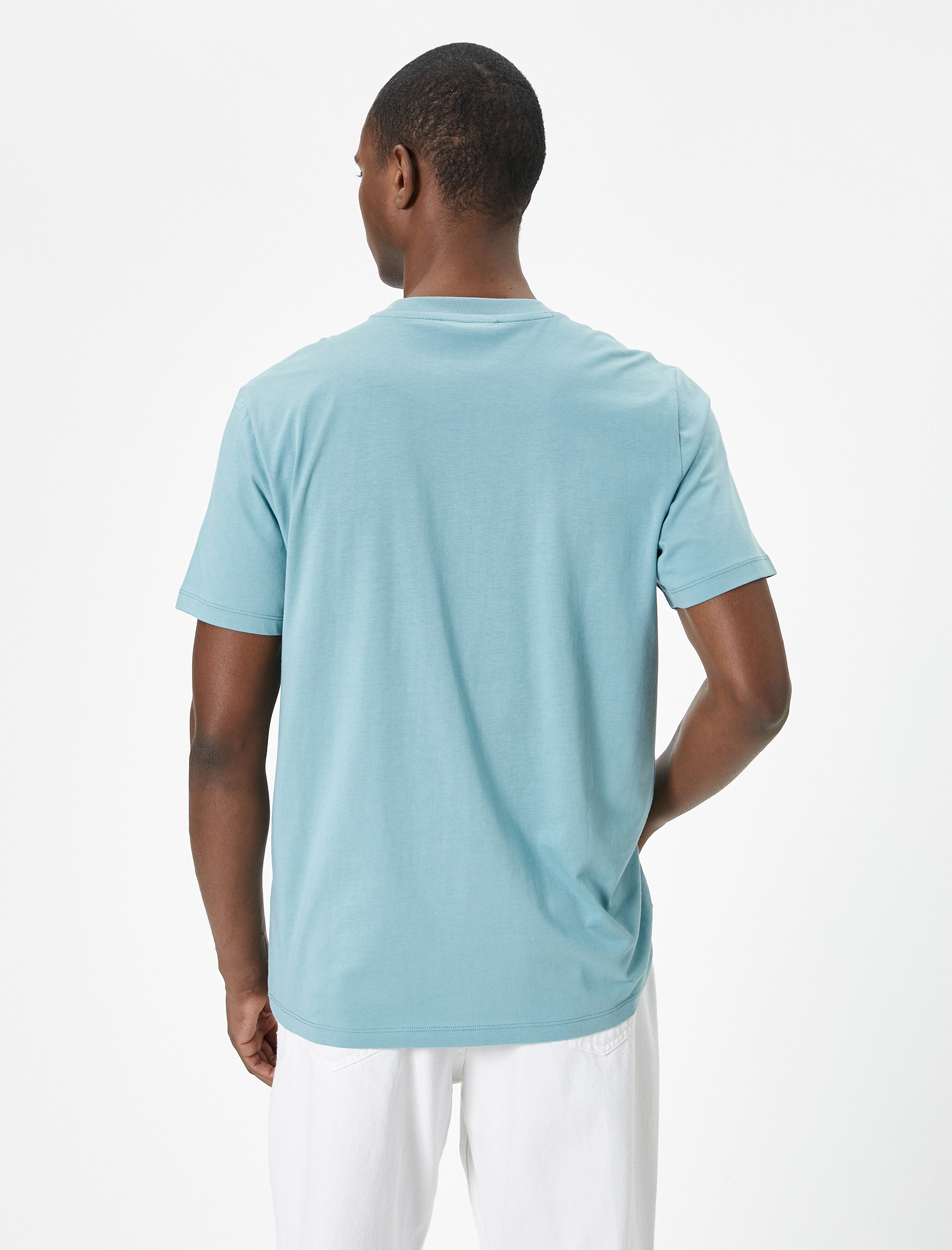   Slogan Baskılı Tişört Bisiklet Yaka Kısa Kollu