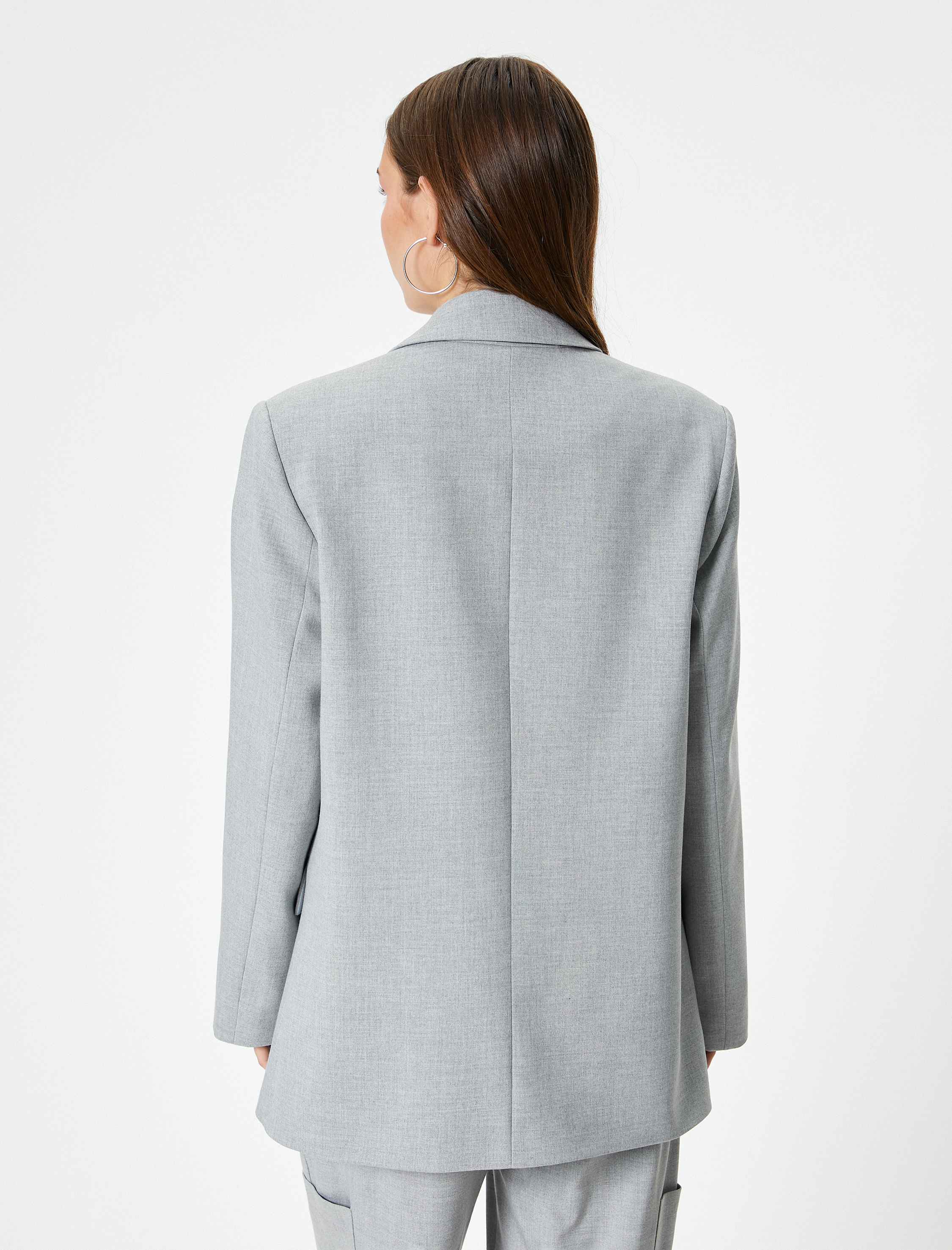   Blazer Ceket Kruvaze Çift Düğmeli Cepli Astarlı