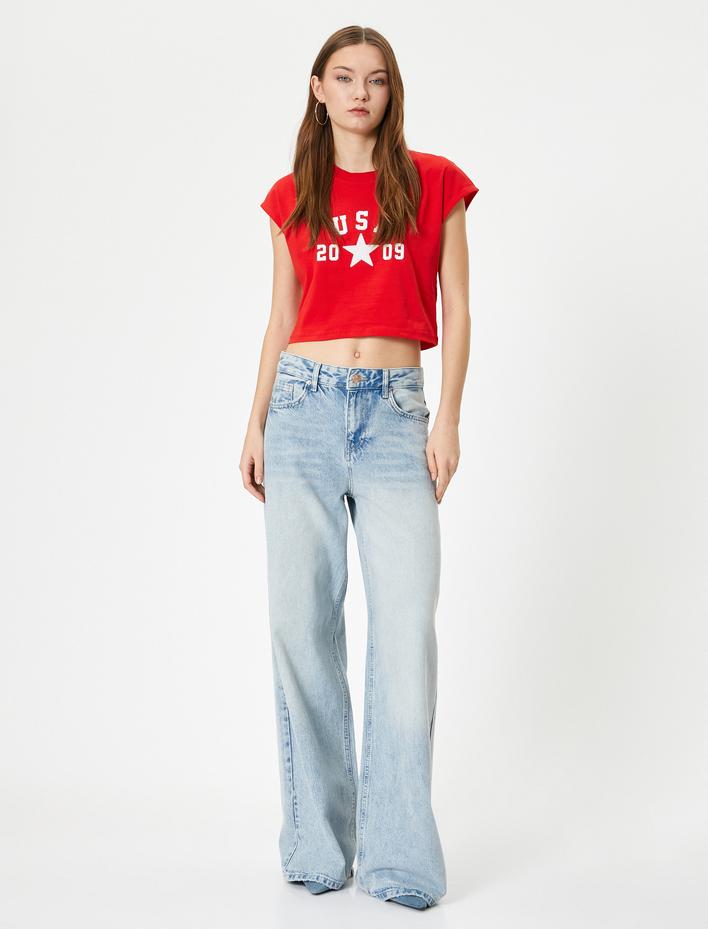  Kısa Kolsuz Tişört Kolej Temalı Baskılı Bisiklet Yaka Pamuklu