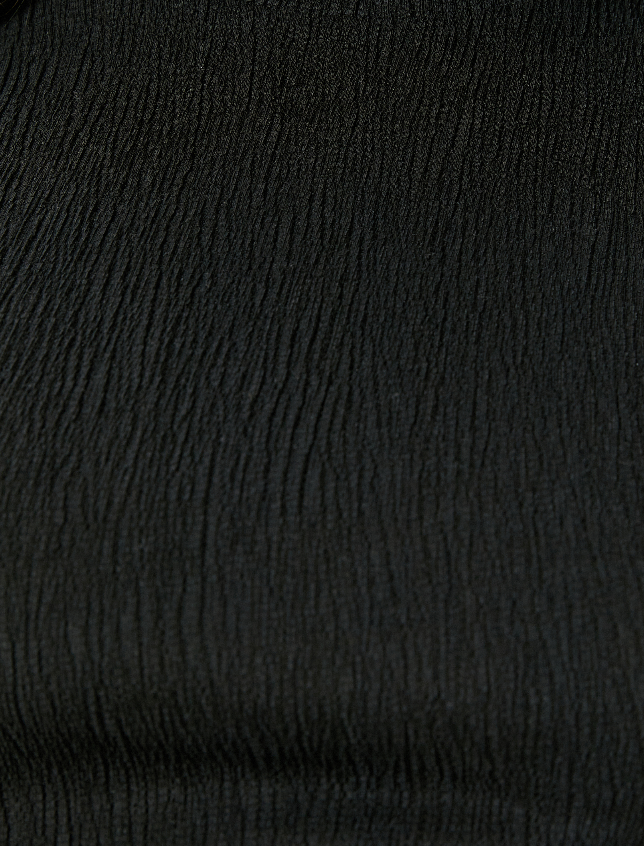   Crop Tişört Kısa Kollu Drapeli Dik Yaka Dokulu