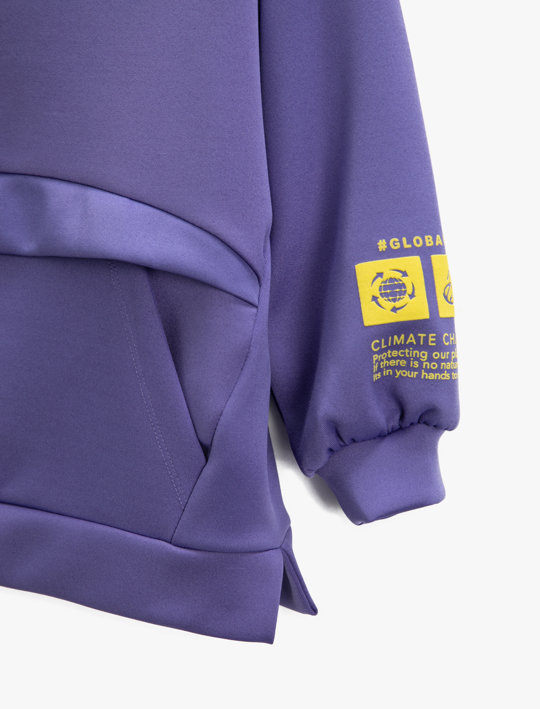  Kız Çocuk Oversize Kapşonlu Sweatshirt Yarım Fermuarlı Scuba Kumaş Kanguru Cepli