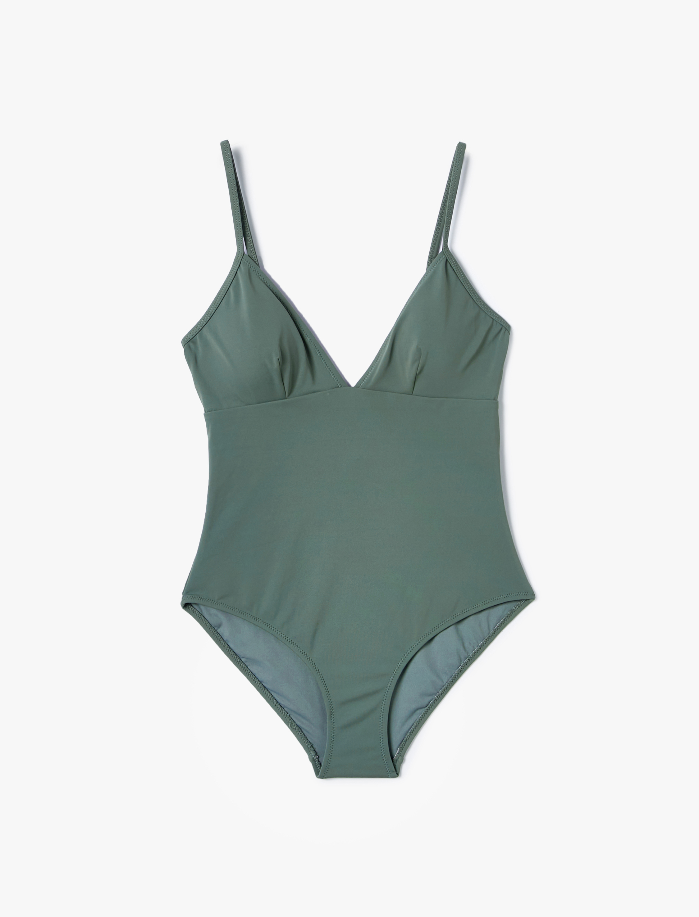   İnce Askılı Mayo V Yaka Kaplı