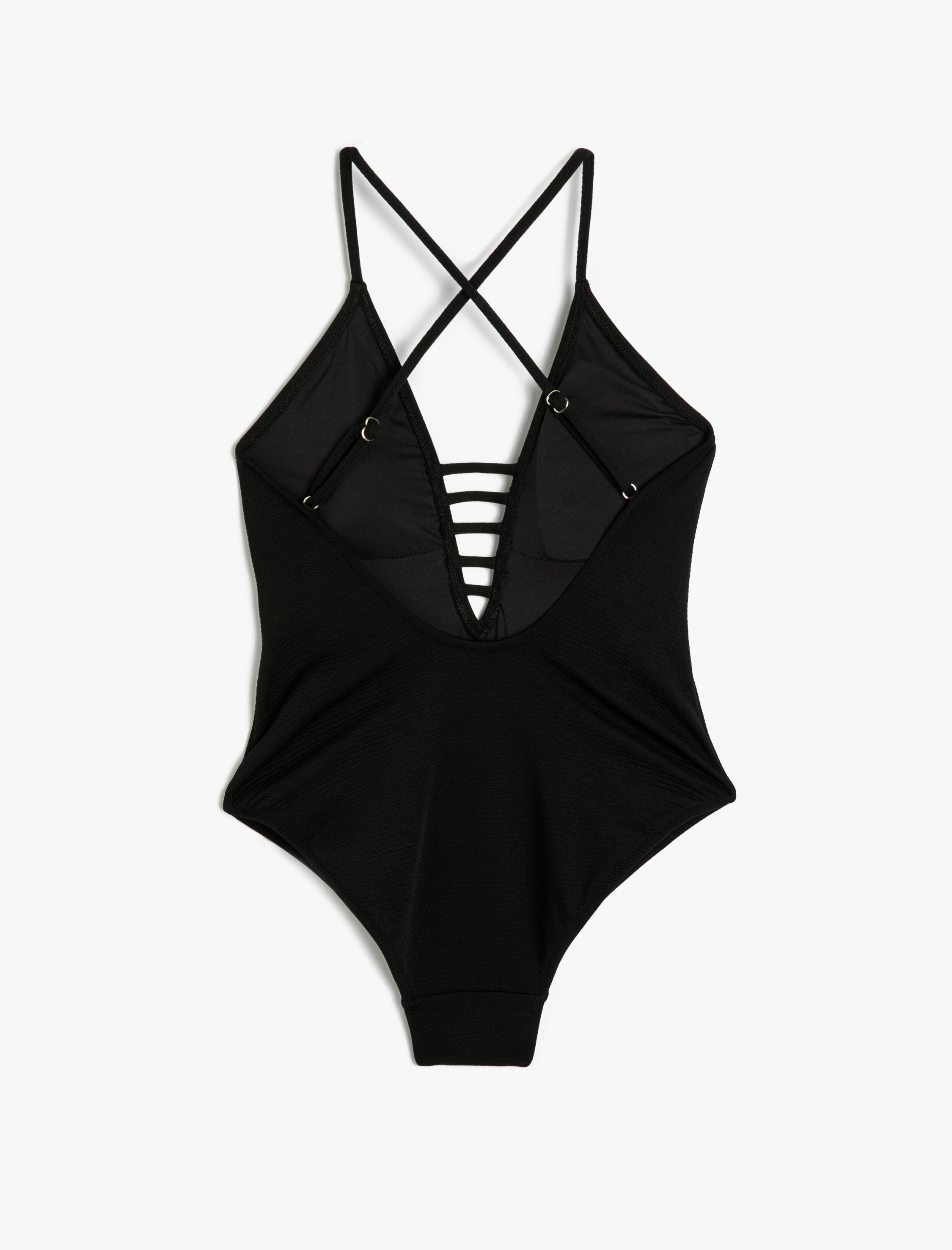   Derin V Yaka Mayo Biye Detaylı Dokulu Askılı Kaplı