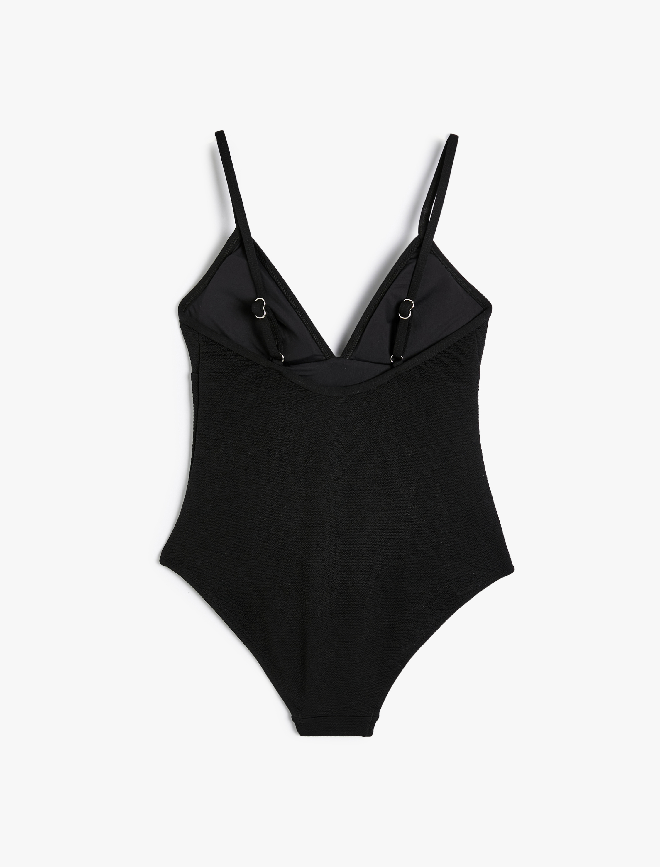   Askılı Mayo Dokulu V Yaka Kaplı Dar Kalıp