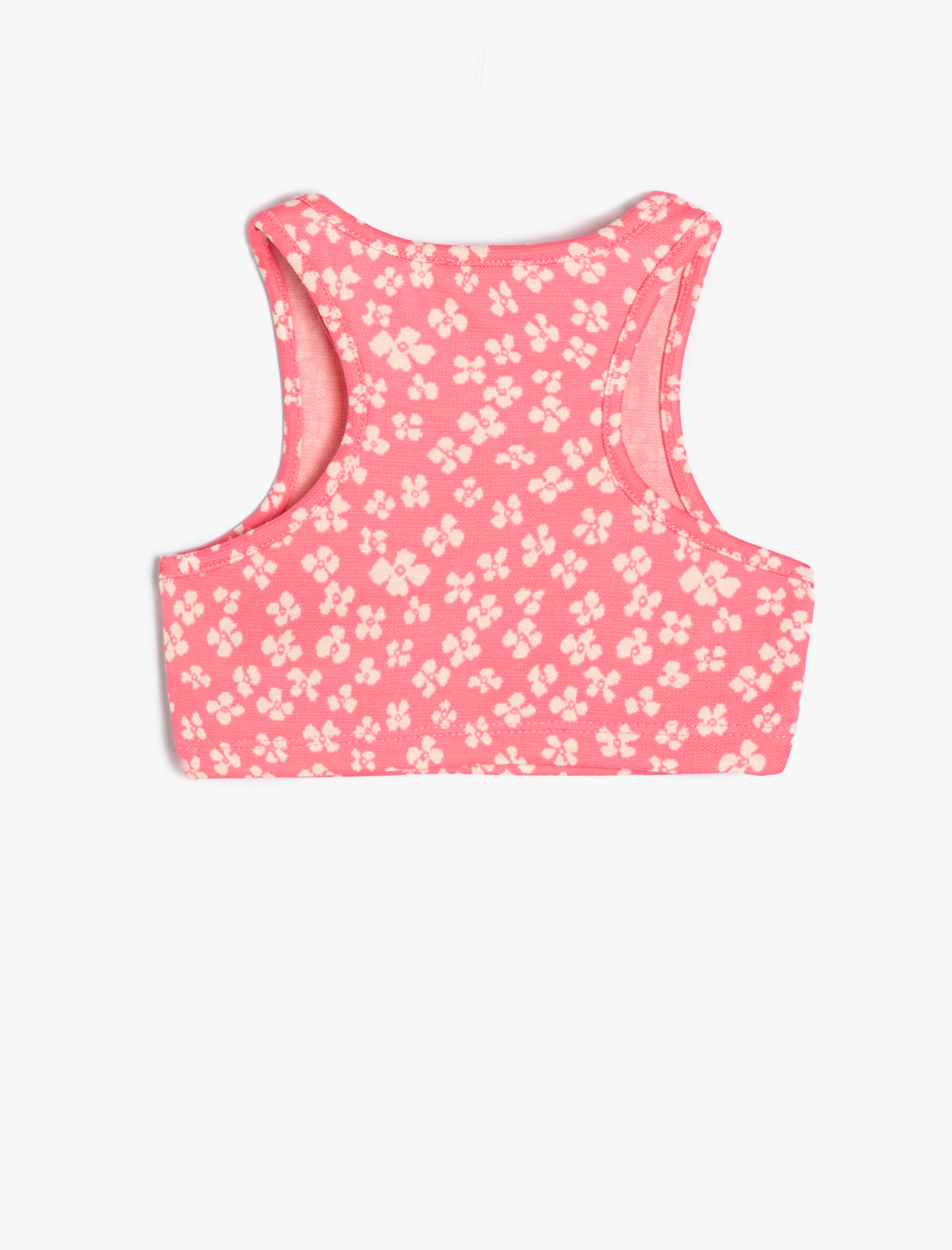 Kız Çocuk Crop Atlet Kalın Askılı Çiçek Baskılı