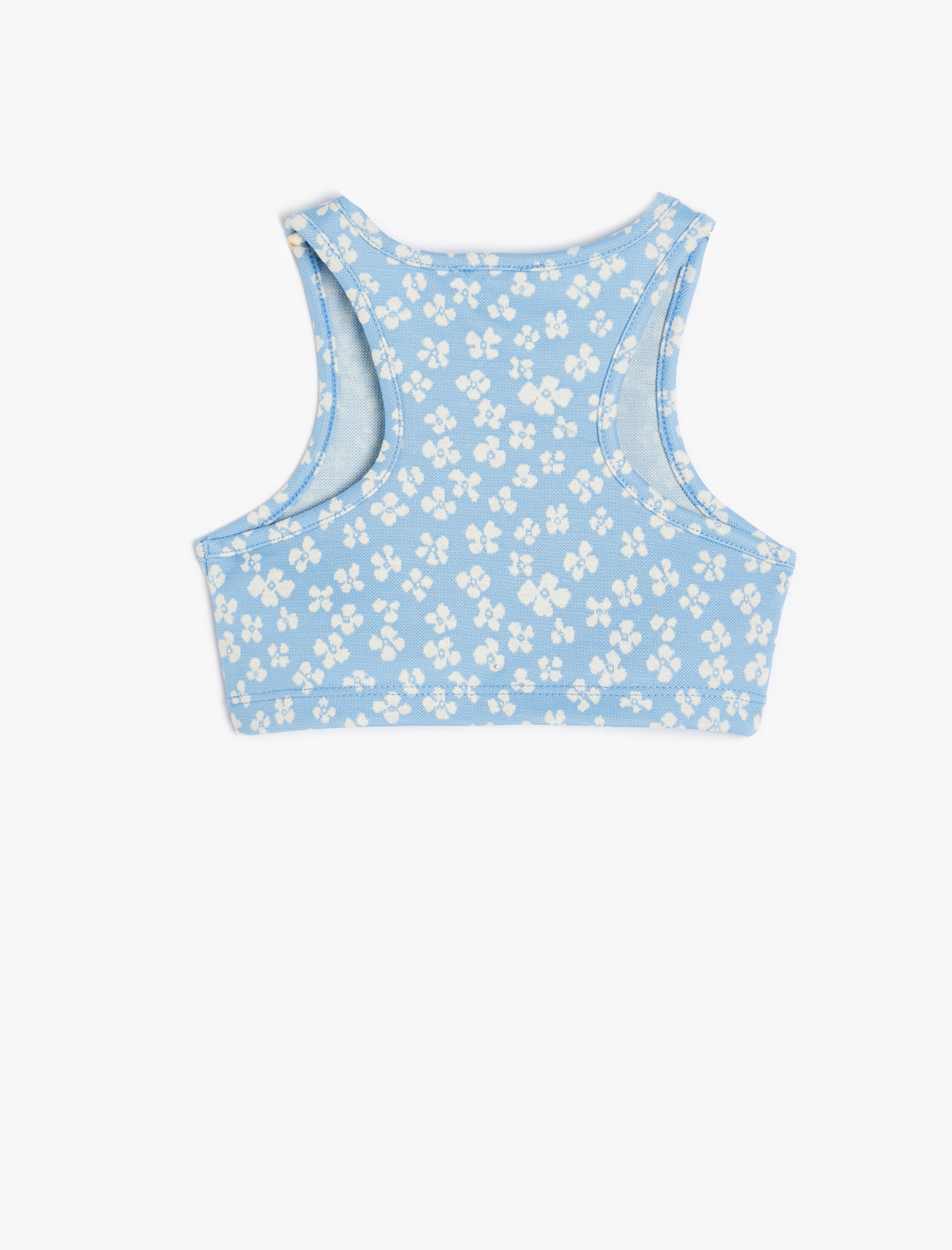 Kız Çocuk Crop Atlet Kalın Askılı Çiçek Baskılı