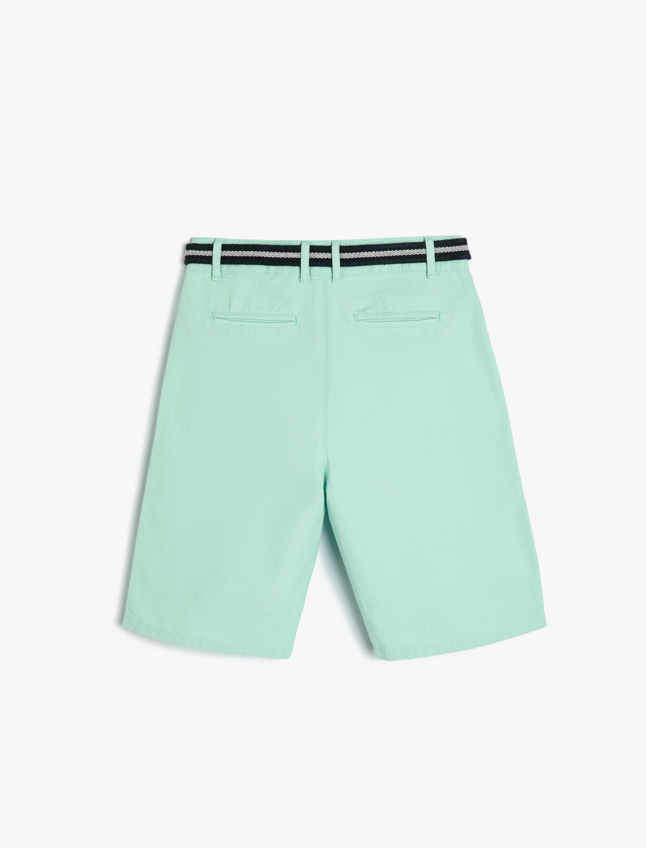  Erkek Çocuk Basic Chino Şort Kemer Detaylı Cepli Pamuklu