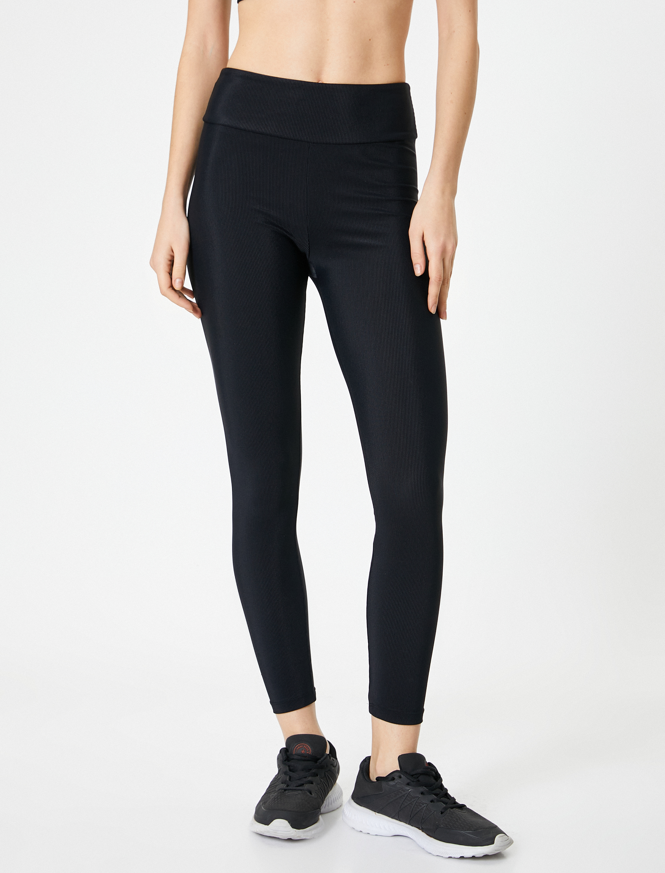   Spor Parlak Fitilli Tayt Standart Bel Slim Fit