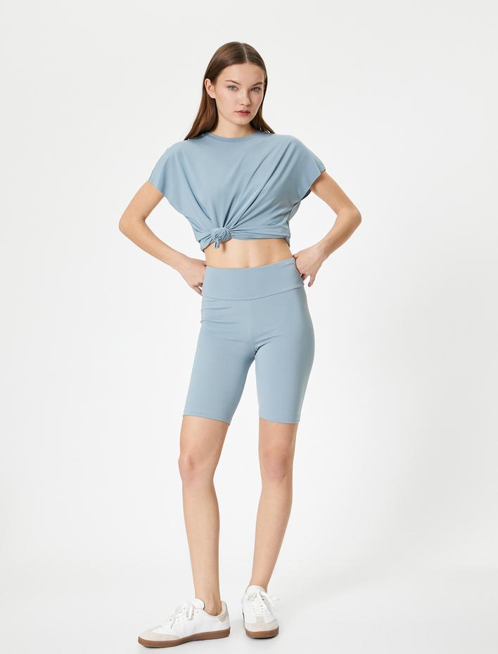  Spor Biker Tayt Yüksek Bel Slim Fit