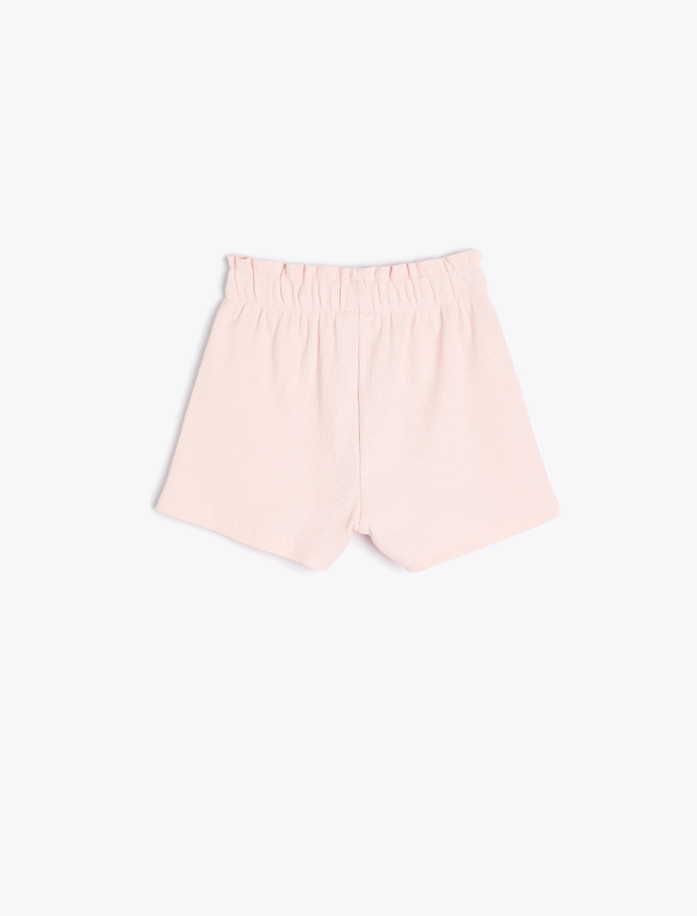  Kız Bebek Şort Pamuklu Dokulu Beli Lastikli Kiraz Baskılı