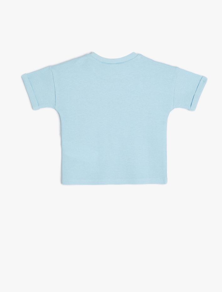 Erkek Bebek Tişört Kısa Kollu Şehir Baskılı Bisiklet Yaka Pamuklu